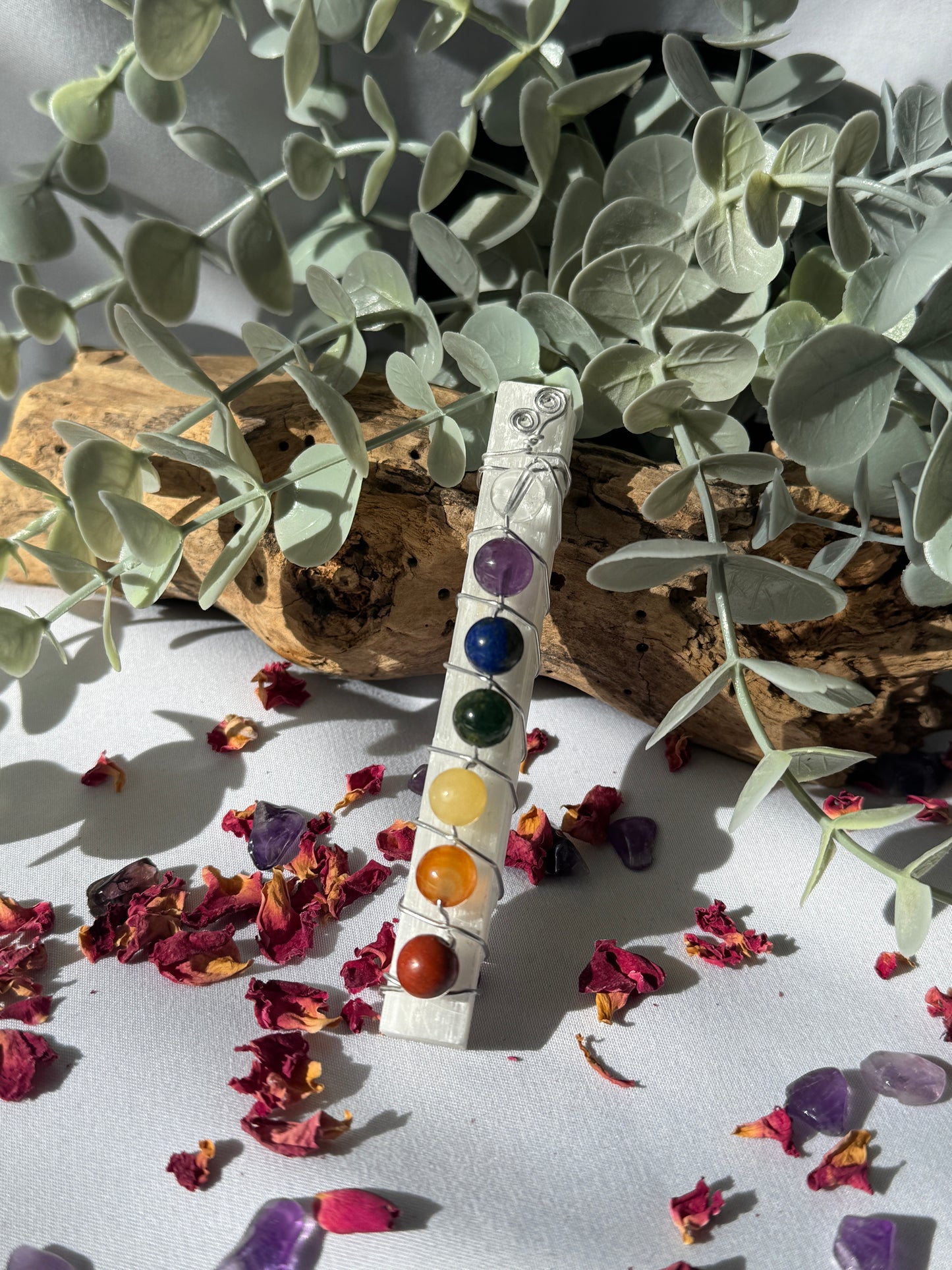 Satin Spar (Selenite) Chakra Stick