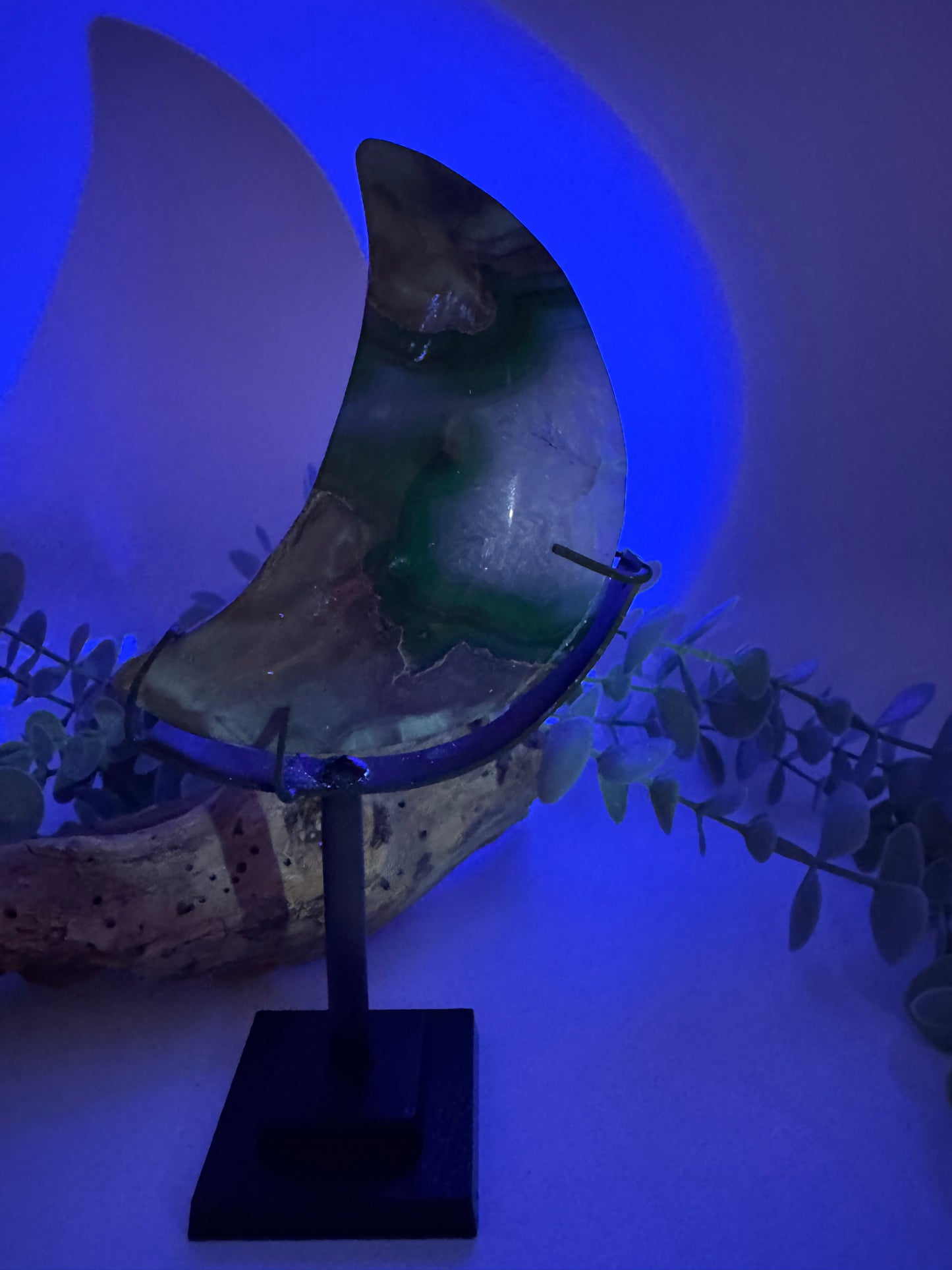 Volcanic Agate Moon with Stand