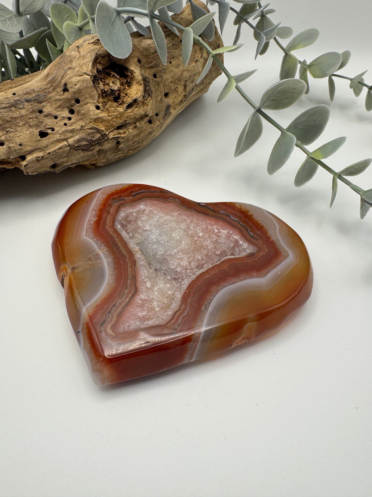 Carnelian Druzy Heart with Stand