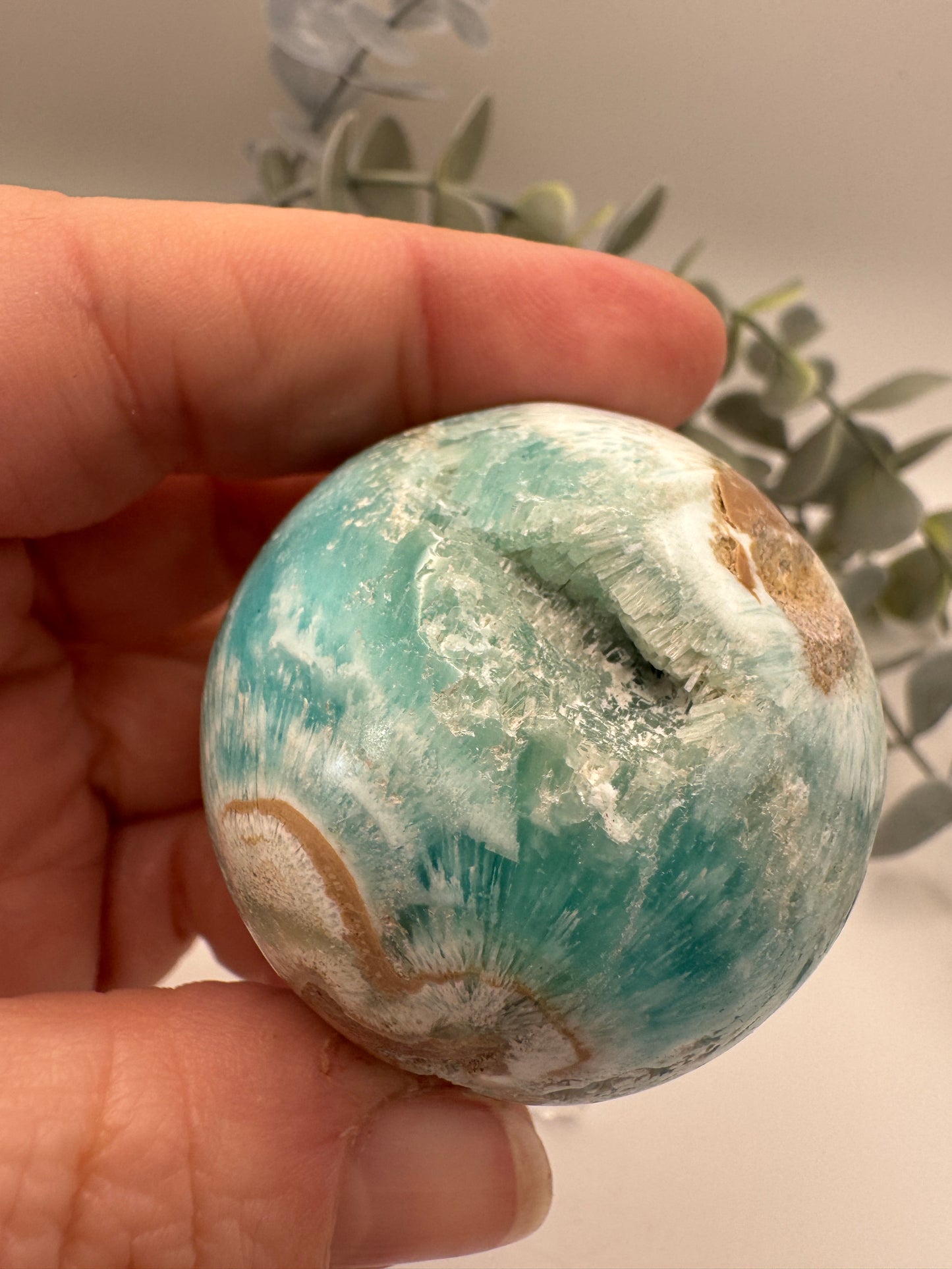 Blue Aragonite Sphere