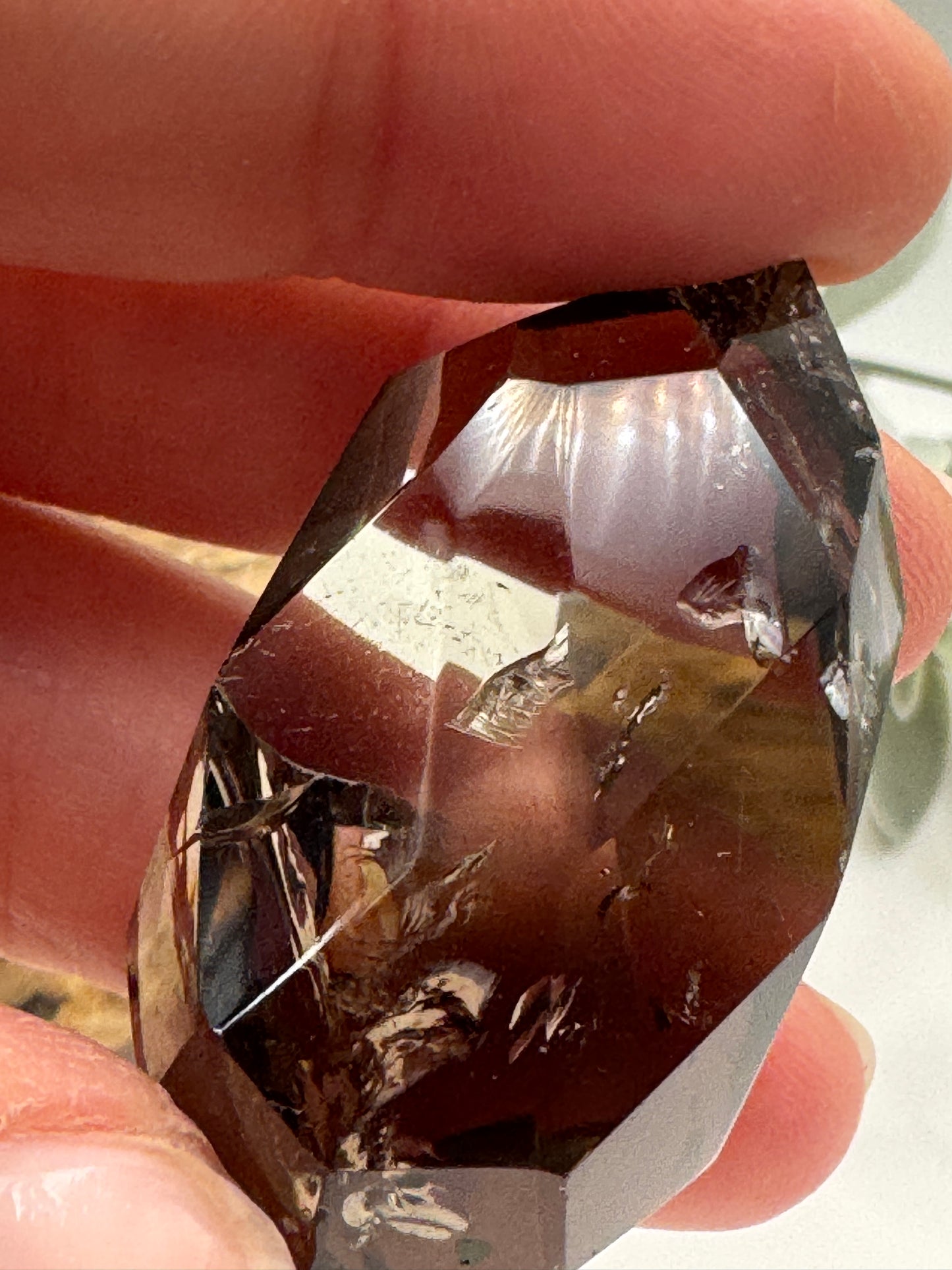 Smoky Quartz Diamond Cut on Stand