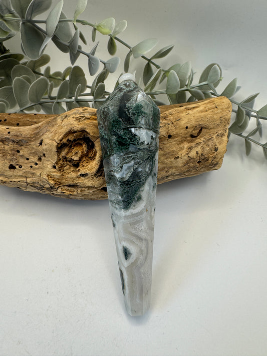 Moss Agate Wand