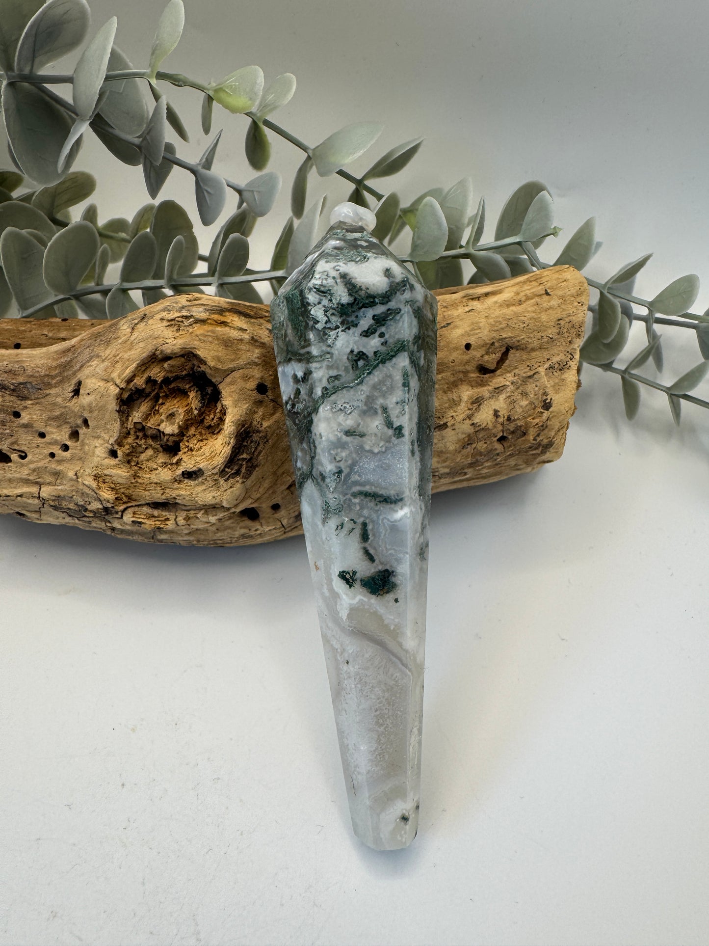 Moss Agate Wand