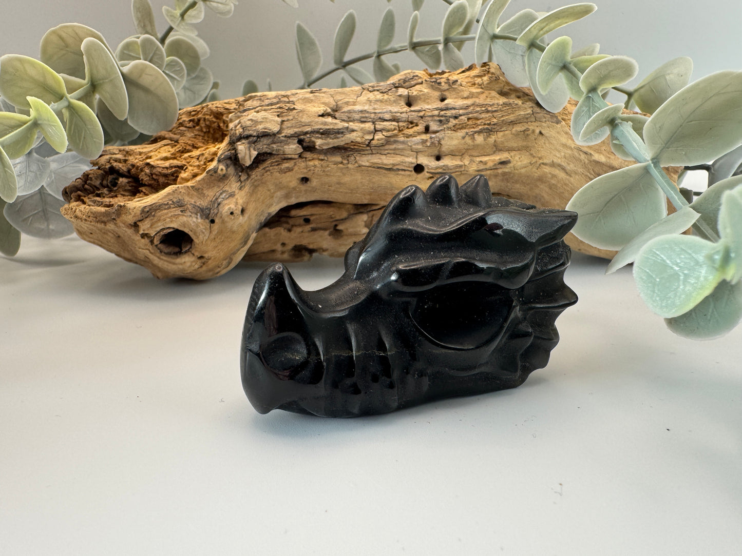 Black Obsidian Dragon Head