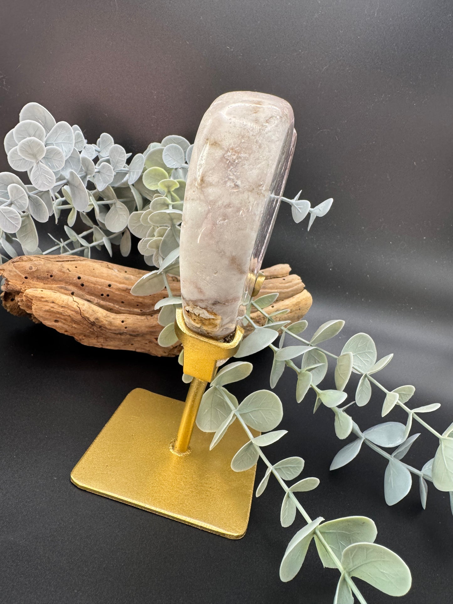 Pink Amethyst Heart with Stand