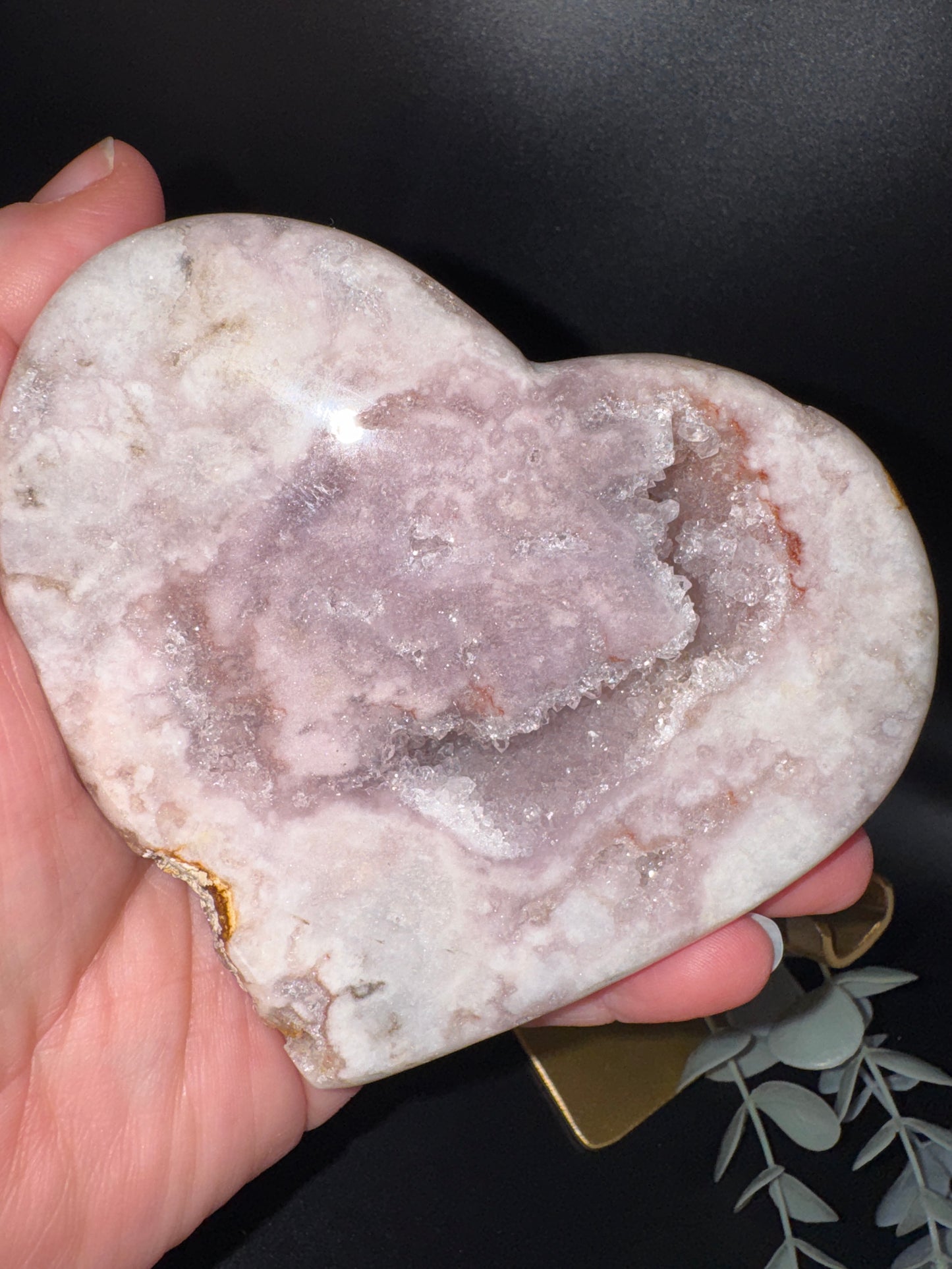 Pink Amethyst Heart with Stand