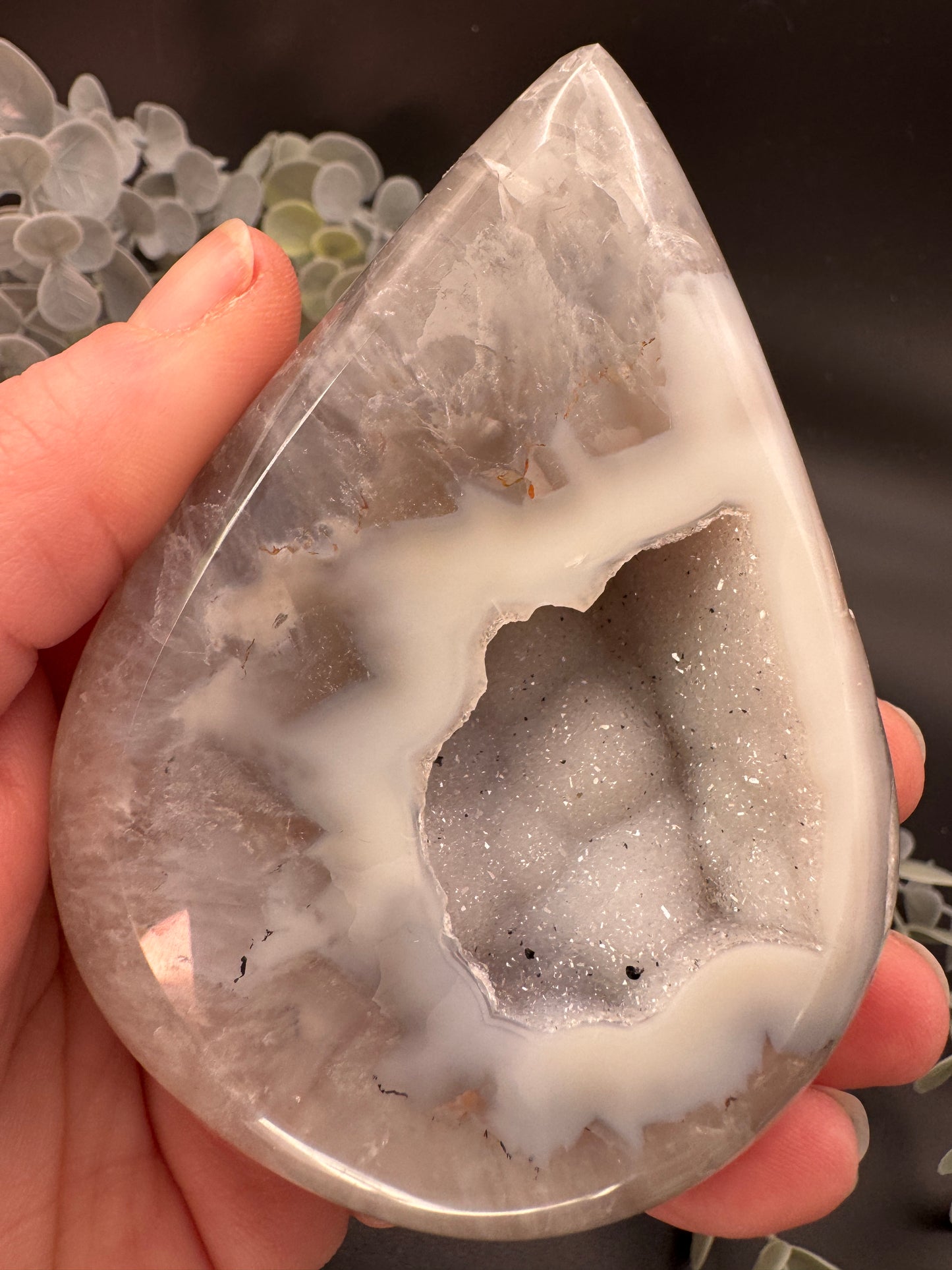 Agate Teardrop with Stand