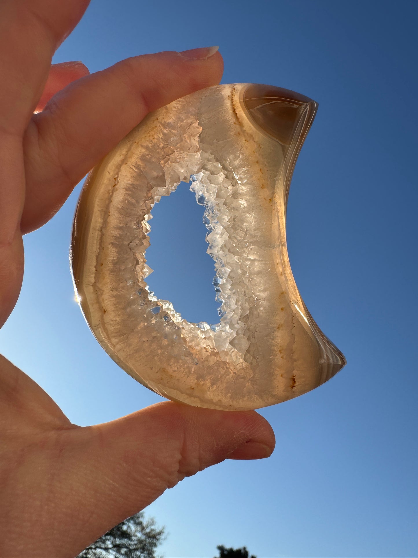 Agate Moon with Stand