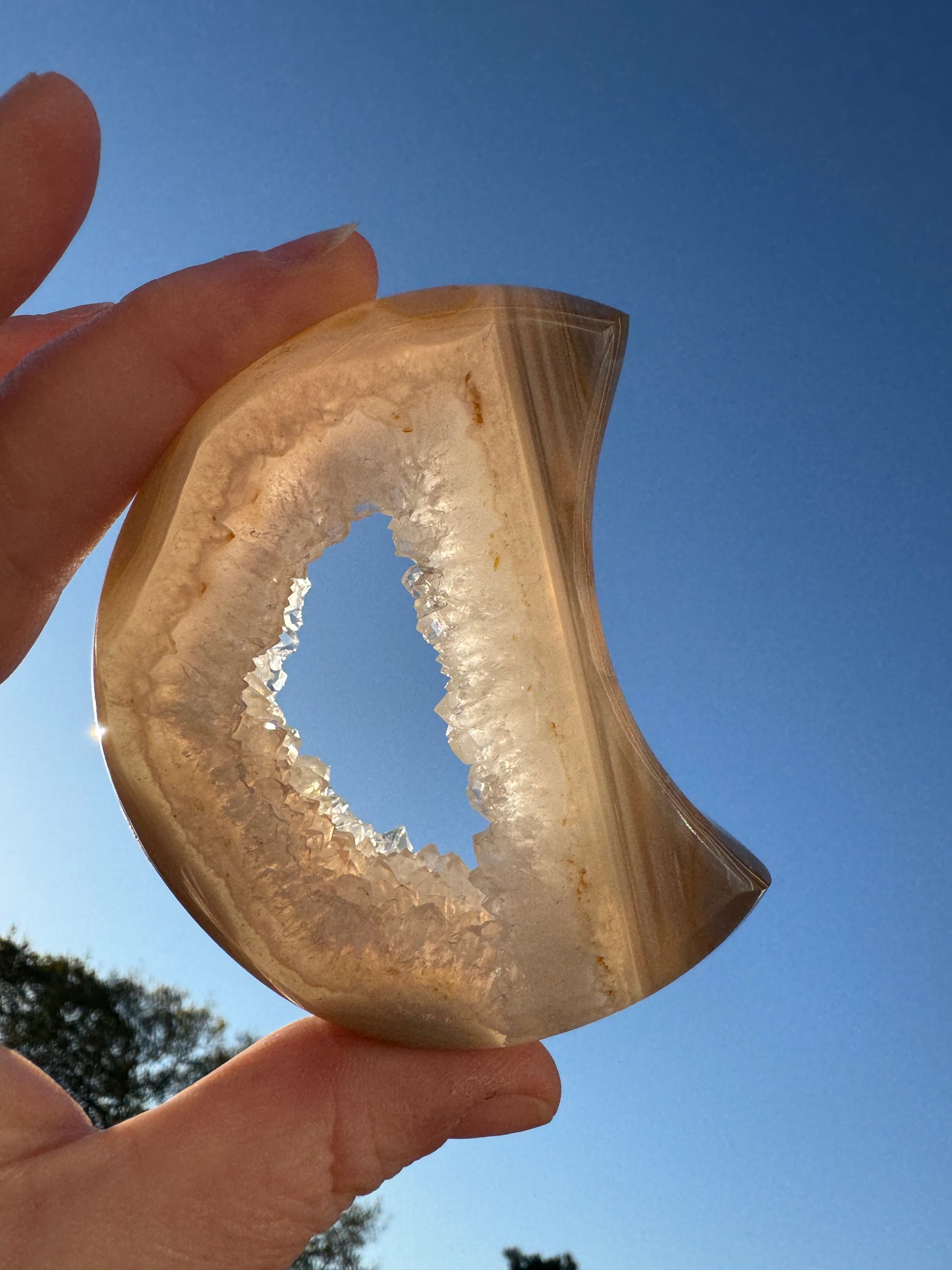 Agate Moon with Stand