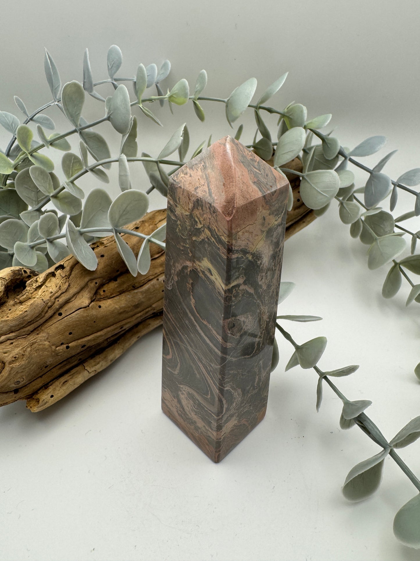 Silver Leaf Jasper Tower