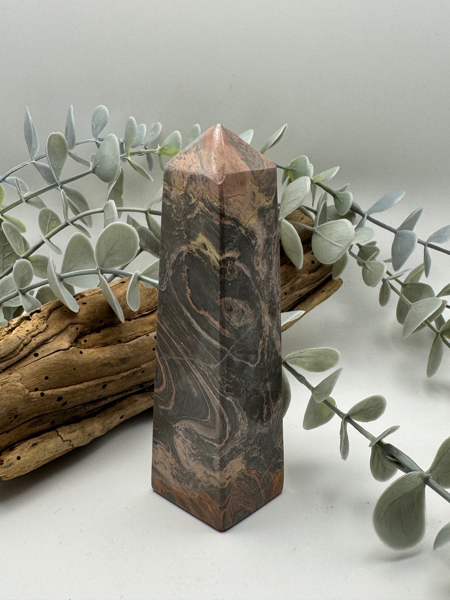 Silver Leaf Jasper Tower