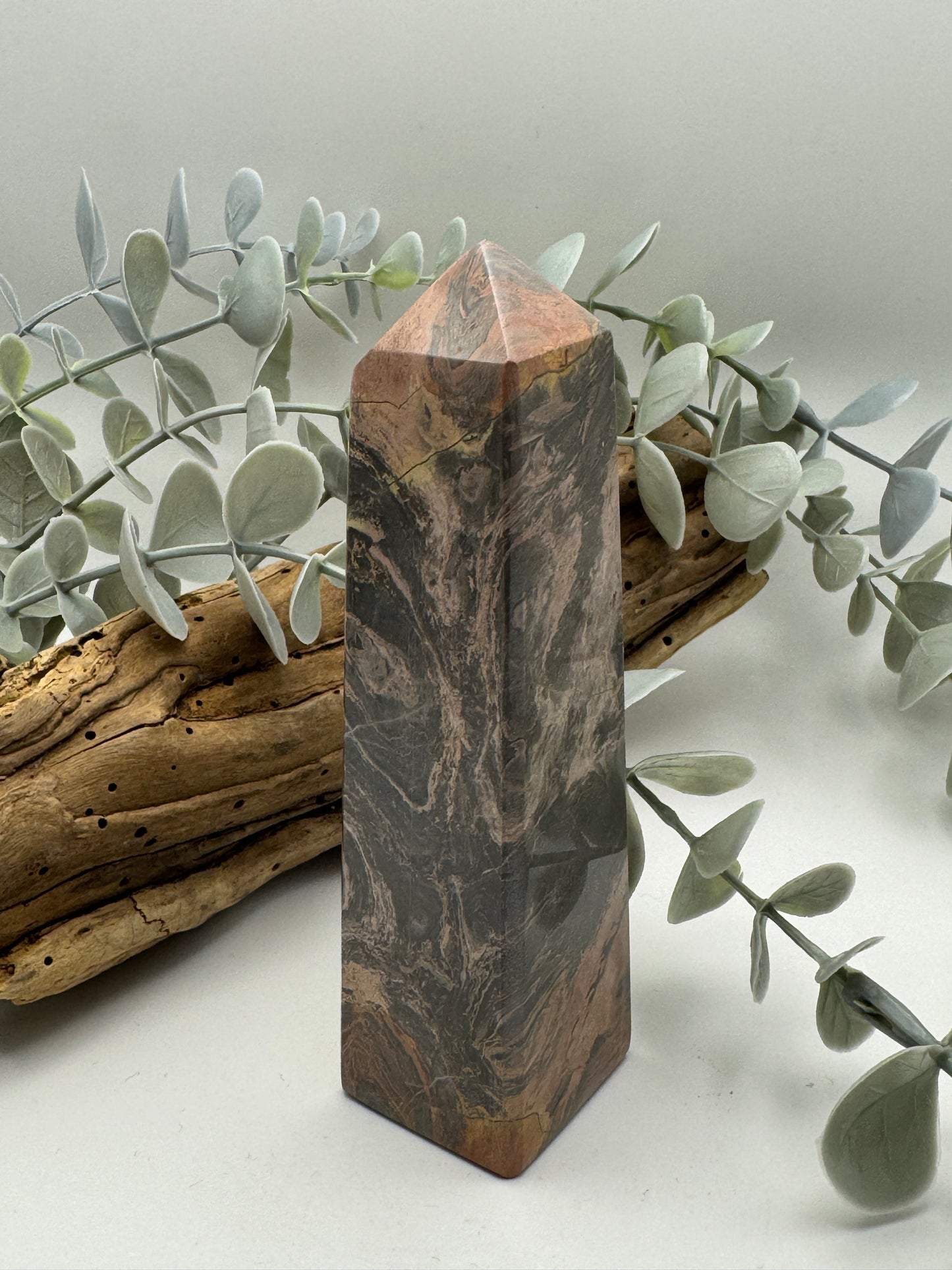 Silver Leaf Jasper Tower