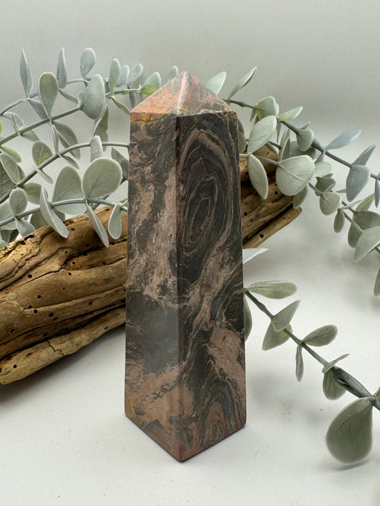 Silver Leaf Jasper Tower