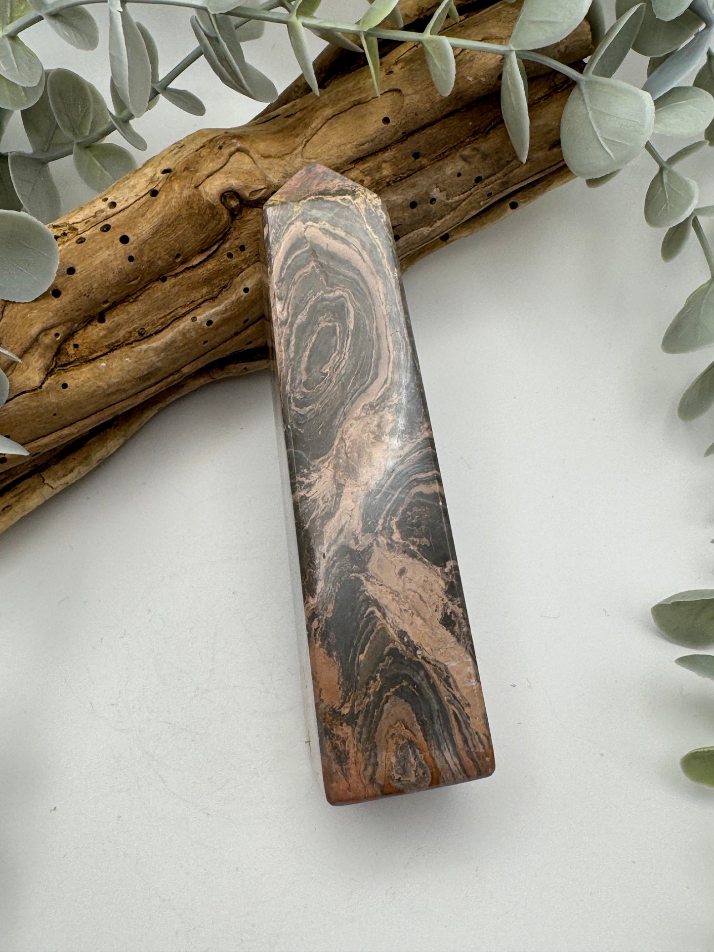 Silver Leaf Jasper Tower