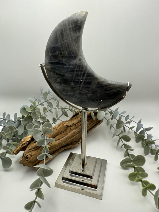 Labradorite Moon with Stand