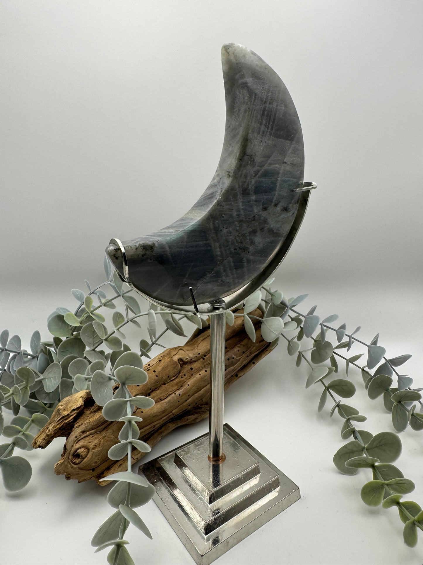 Labradorite Moon with Stand