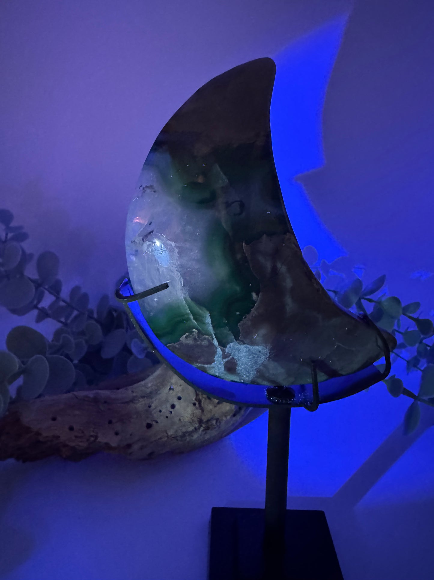 Volcanic Agate Moon with Stand