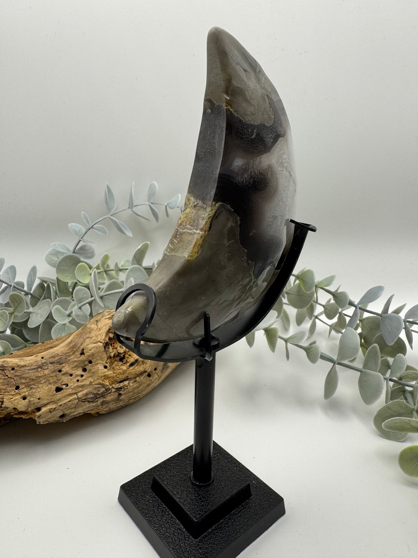 Volcanic Agate Moon with Stand