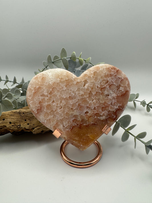 Pink Amethyst Heart with Stand
