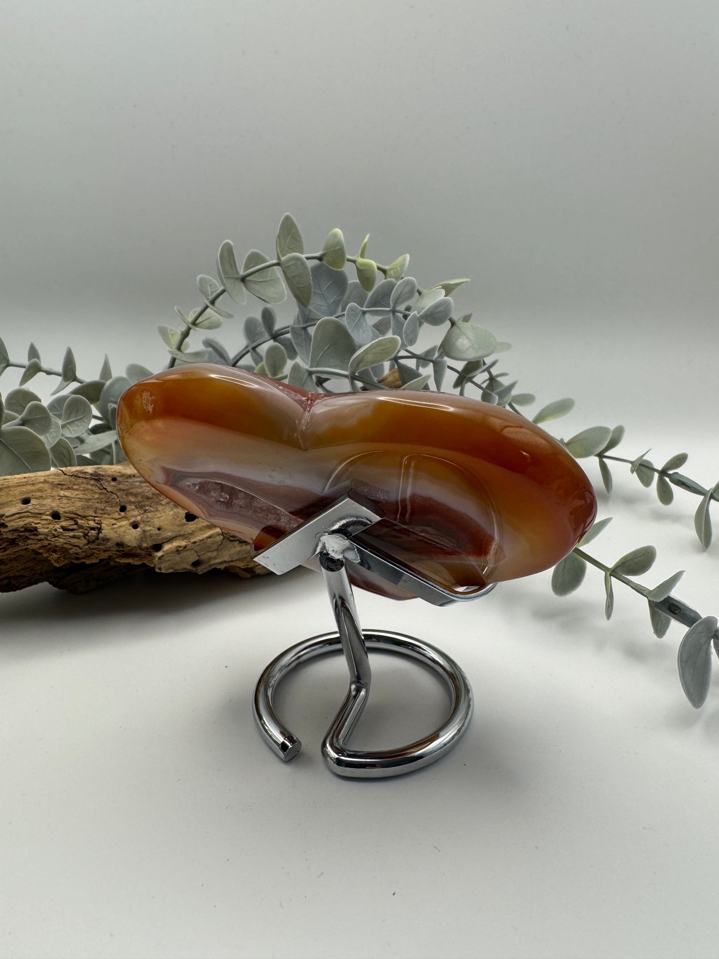 Carnelian Druzy Heart with Stand