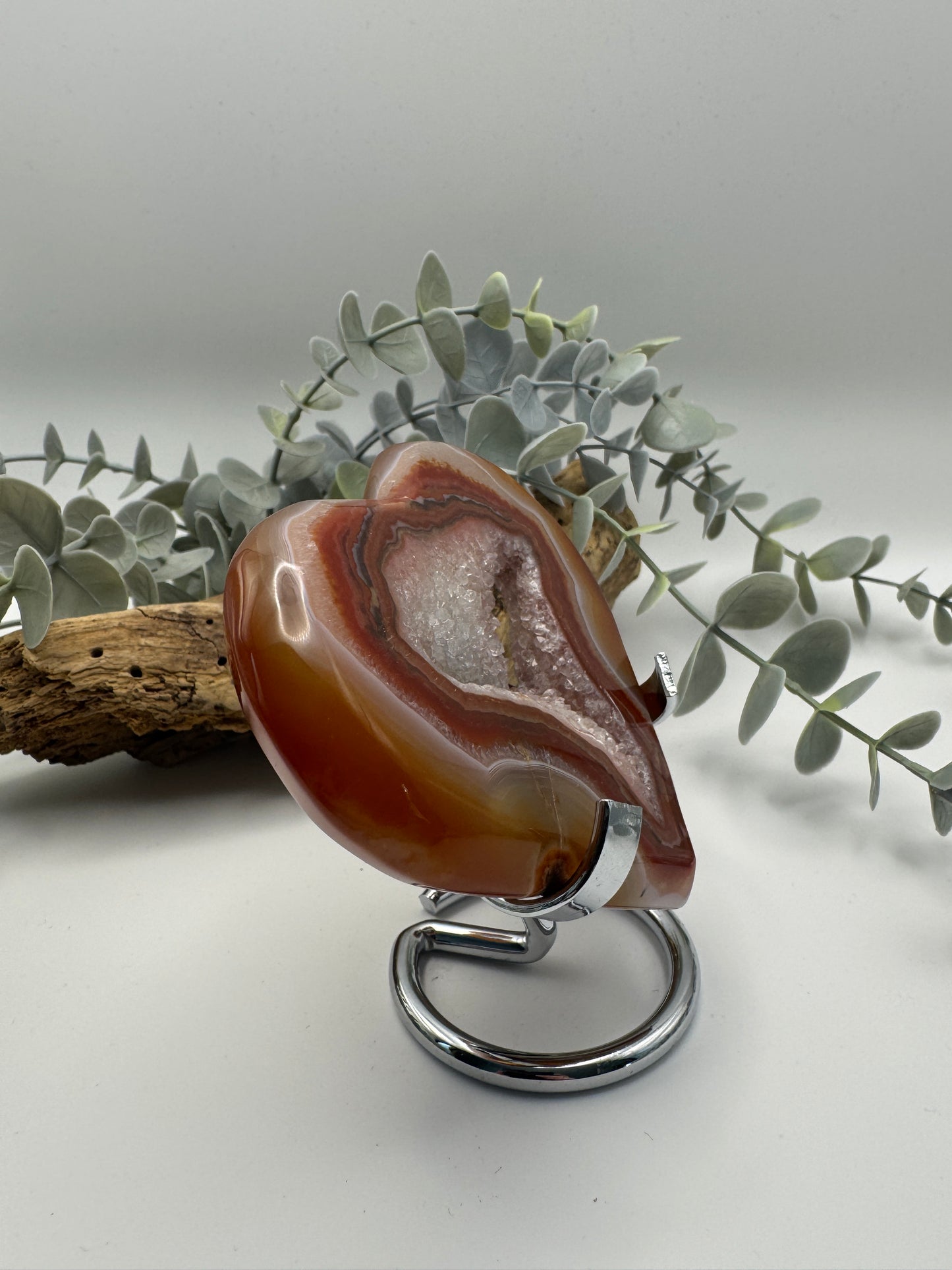 Carnelian Druzy Heart with Stand