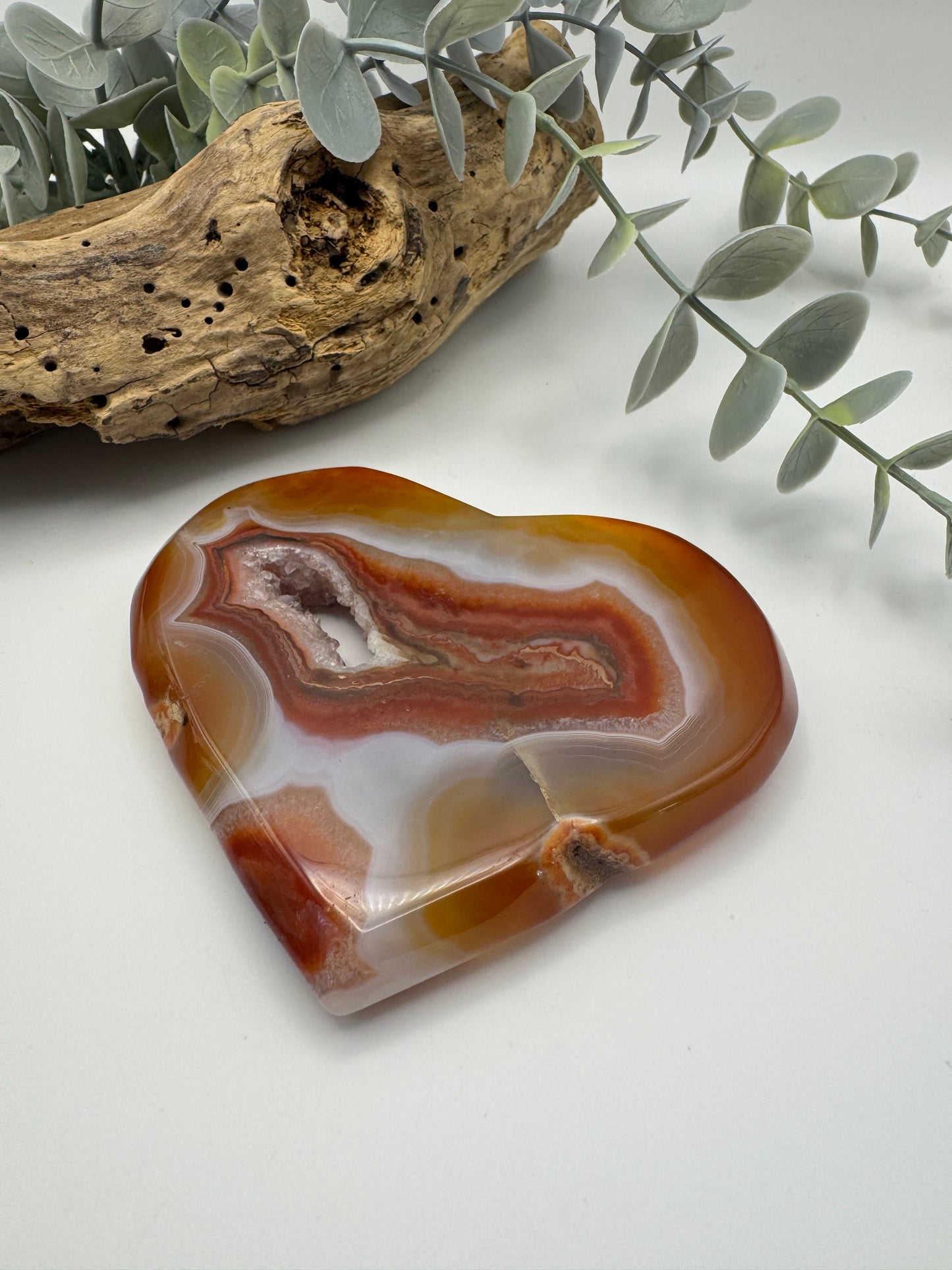 Carnelian Druzy Heart with Stand