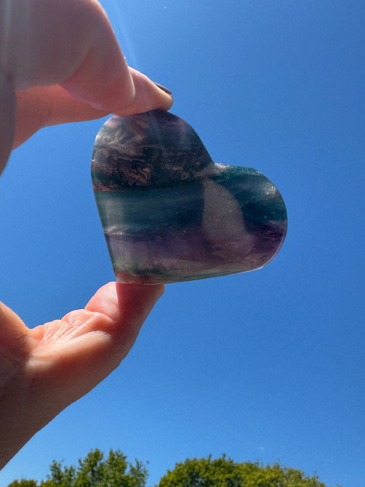 Fluorite Heart with Stand