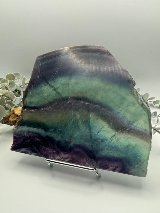 Fluorite Slice/Slab with Stand