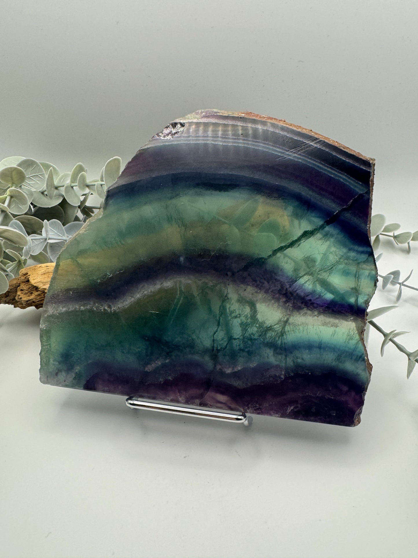 Fluorite Slice/Slab with Stand