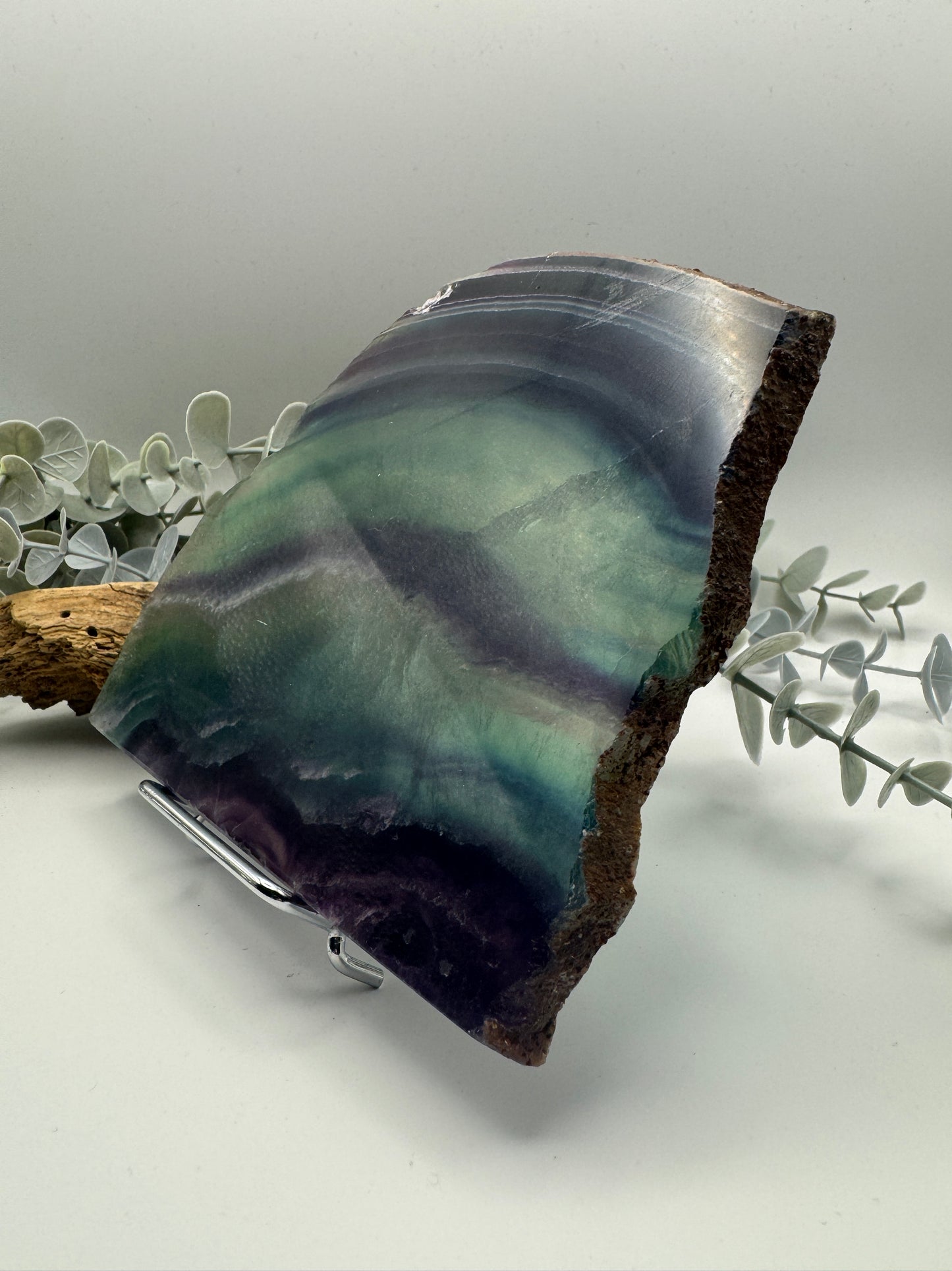 Fluorite Slice/Slab with Stand