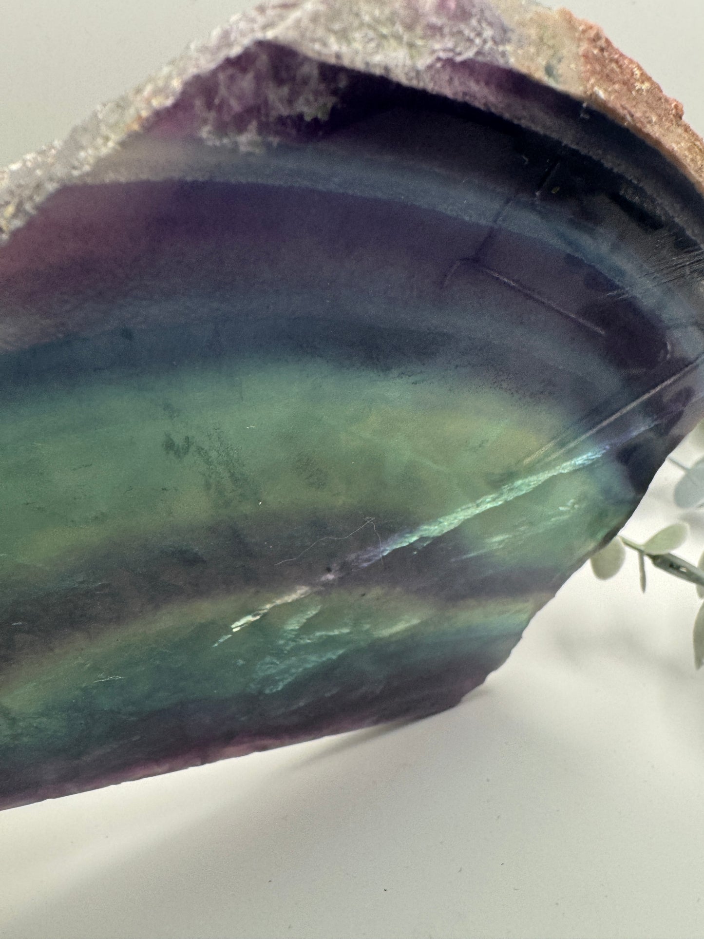 Fluorite Slice/Slab with Stand