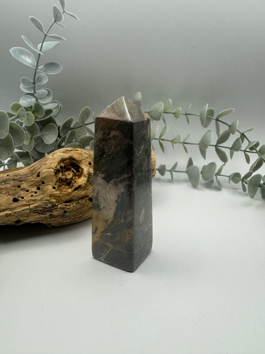 Silver Leaf Jasper Tower