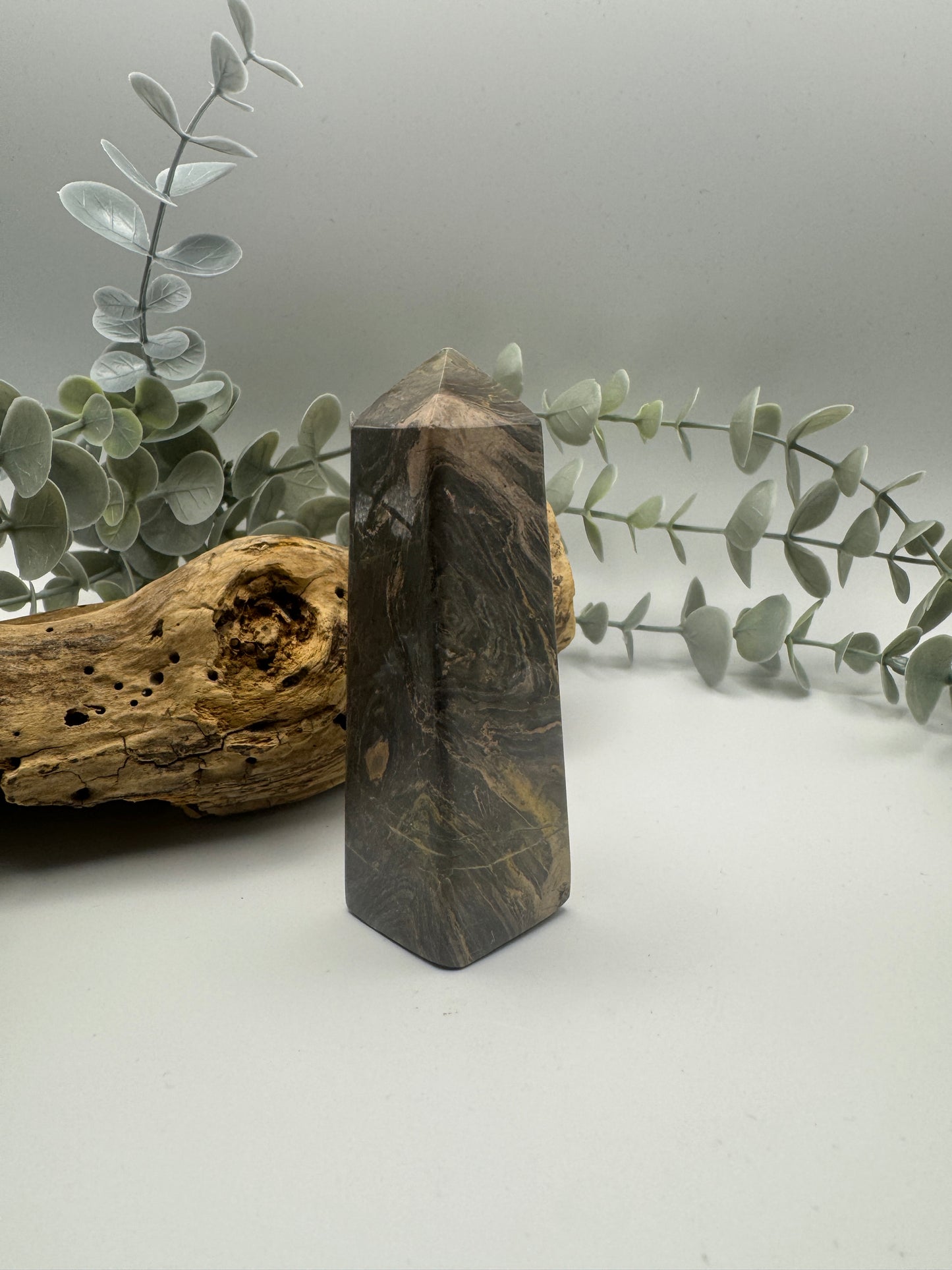 Silver Leaf Jasper Tower