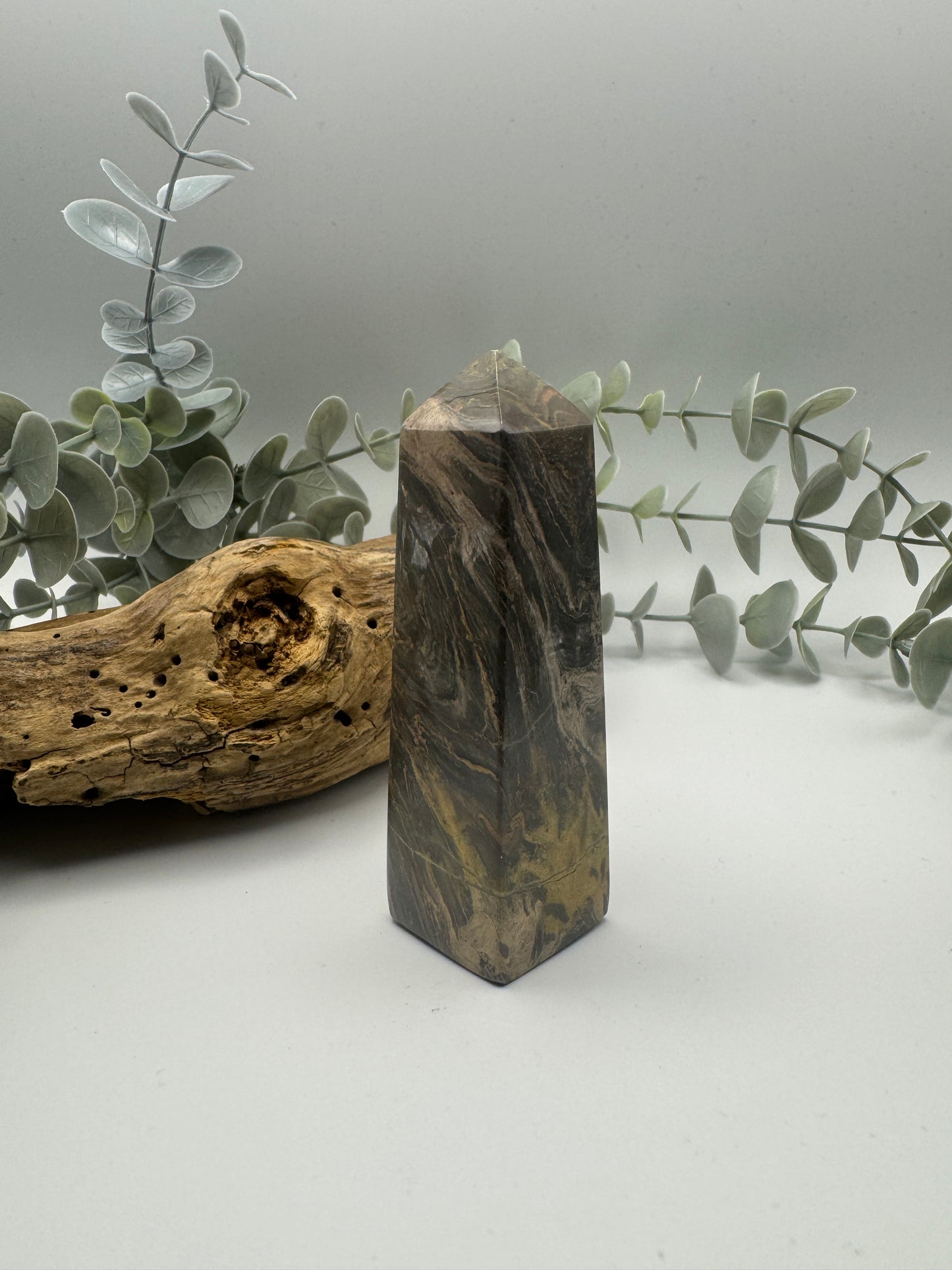 Silver Leaf Jasper Tower