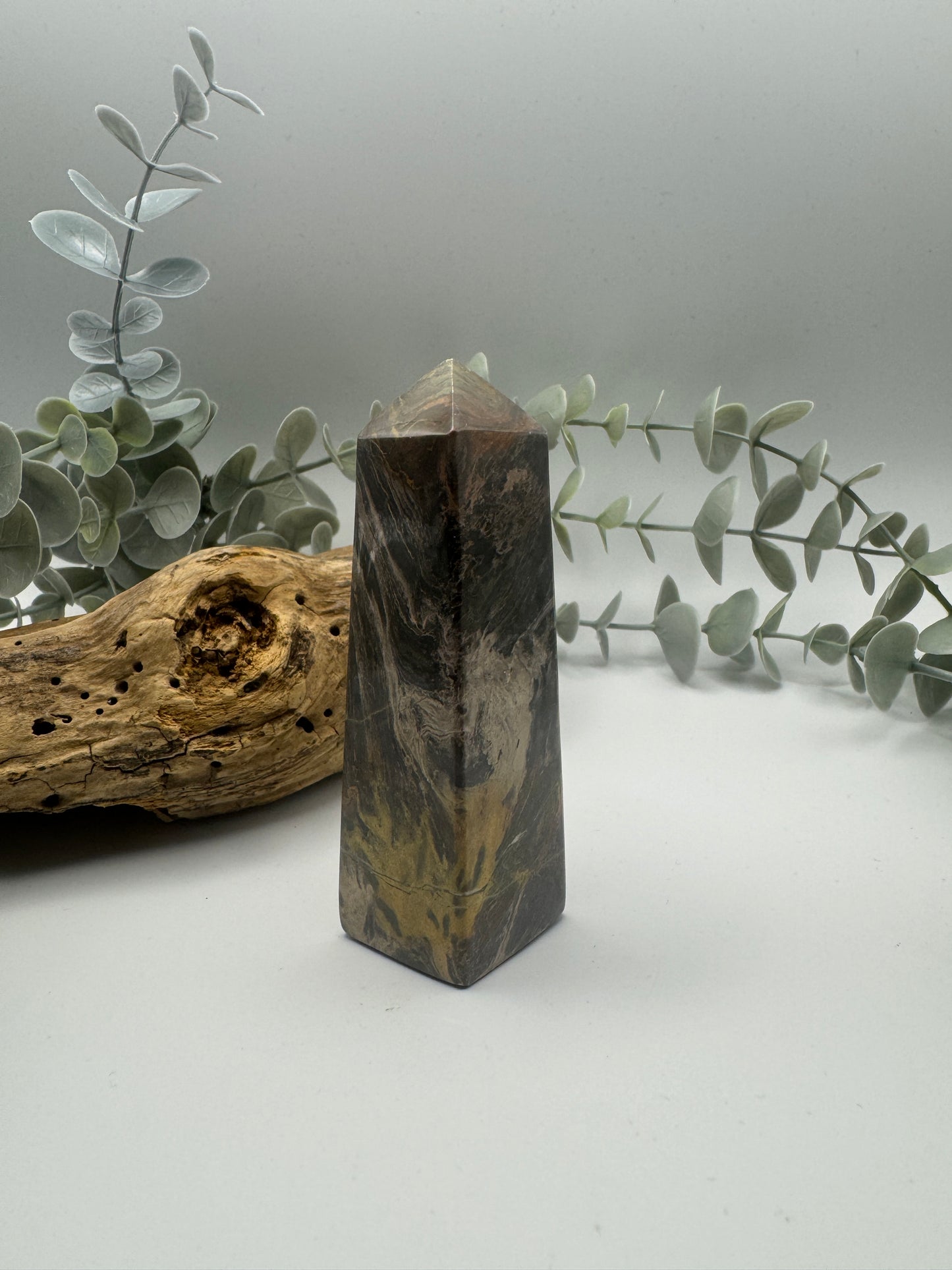 Silver Leaf Jasper Tower