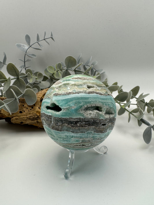 Blue Aragonite Sphere
