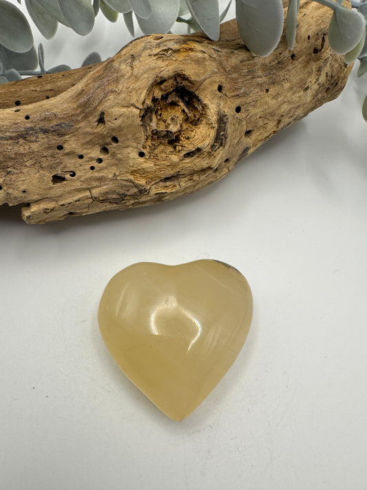 Lemon Calcite Heart