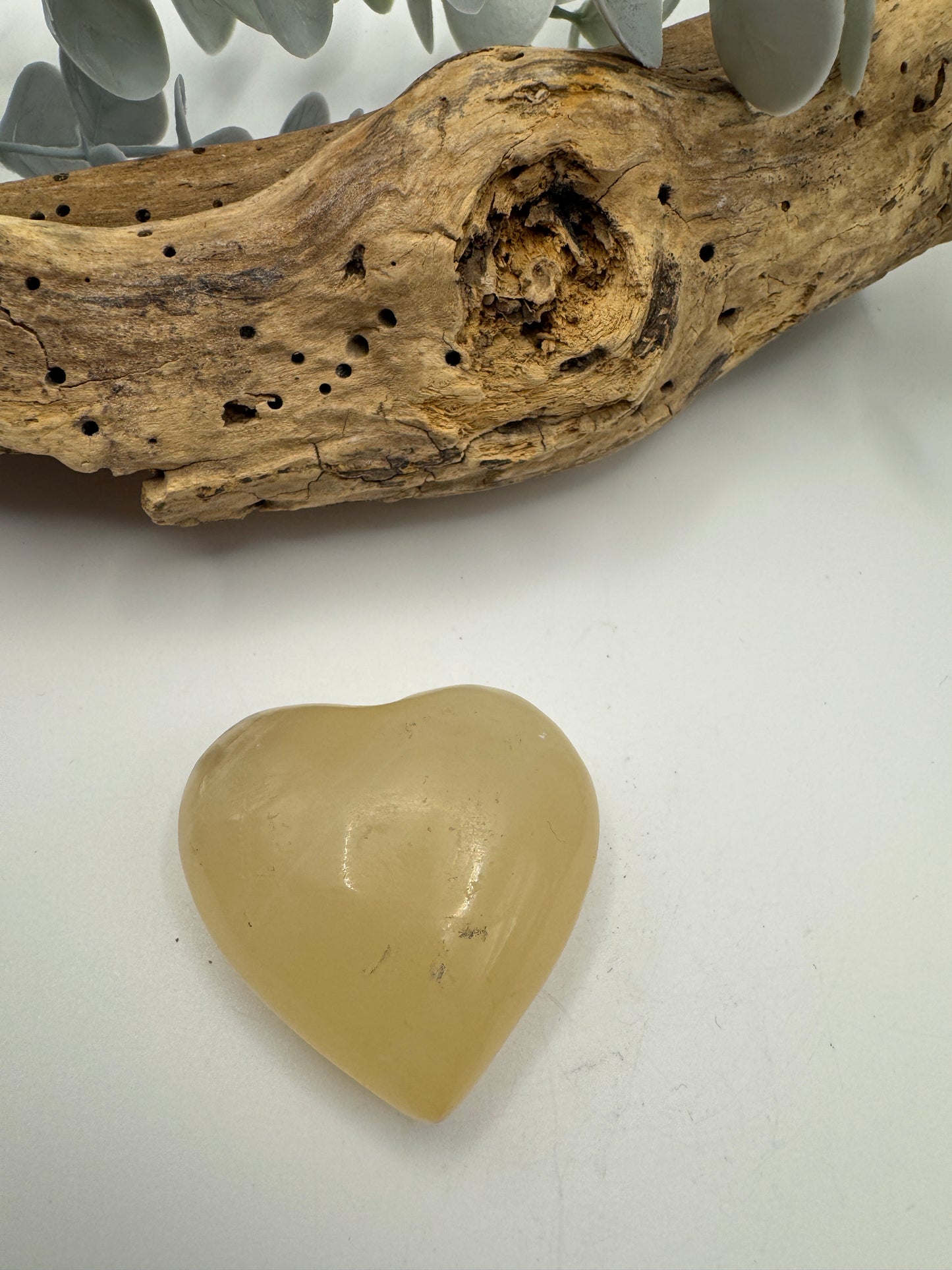 Lemon Calcite Heart