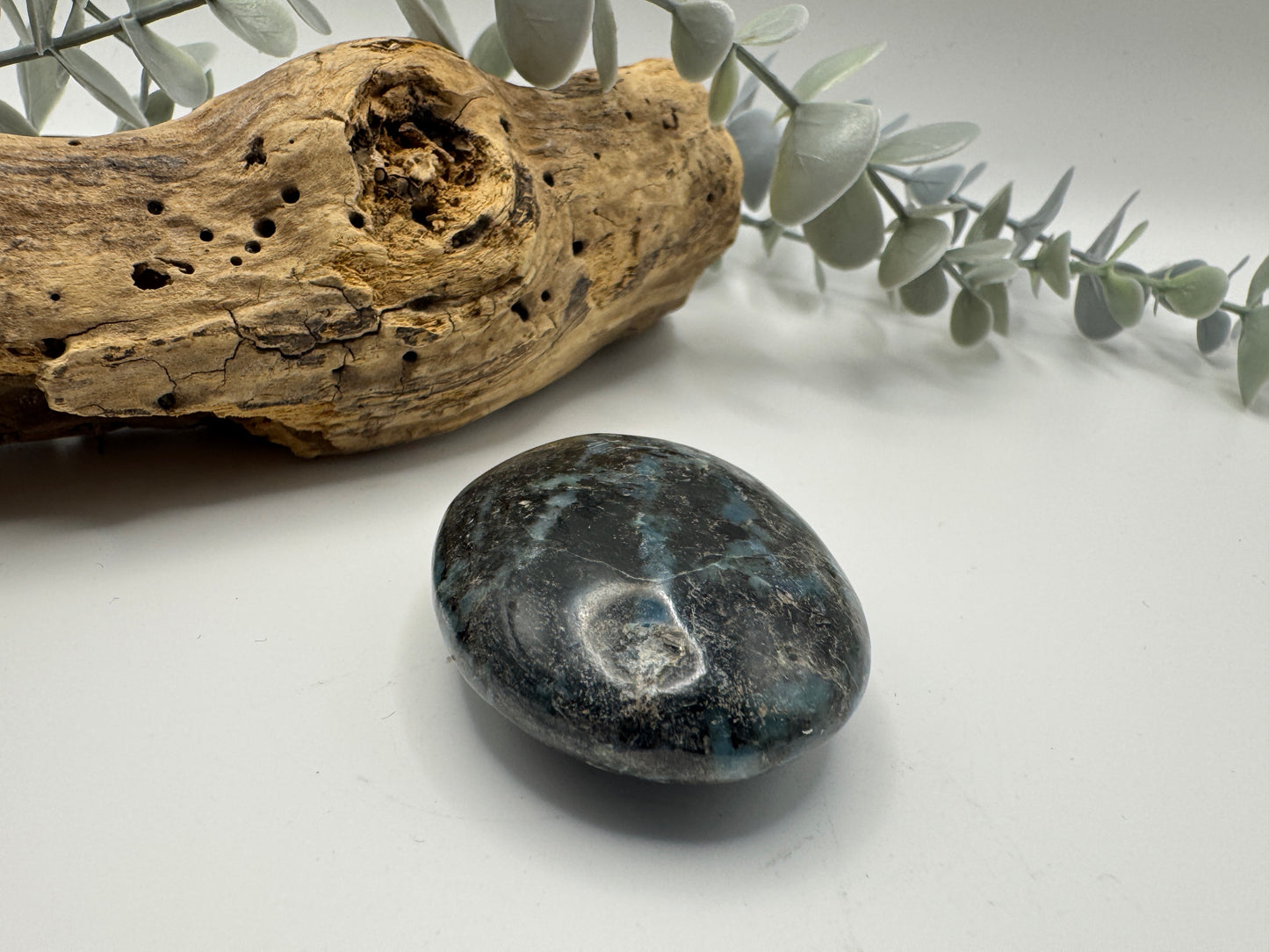 K2 with Black Tourmaline, Mica & Garnet Palm Stone