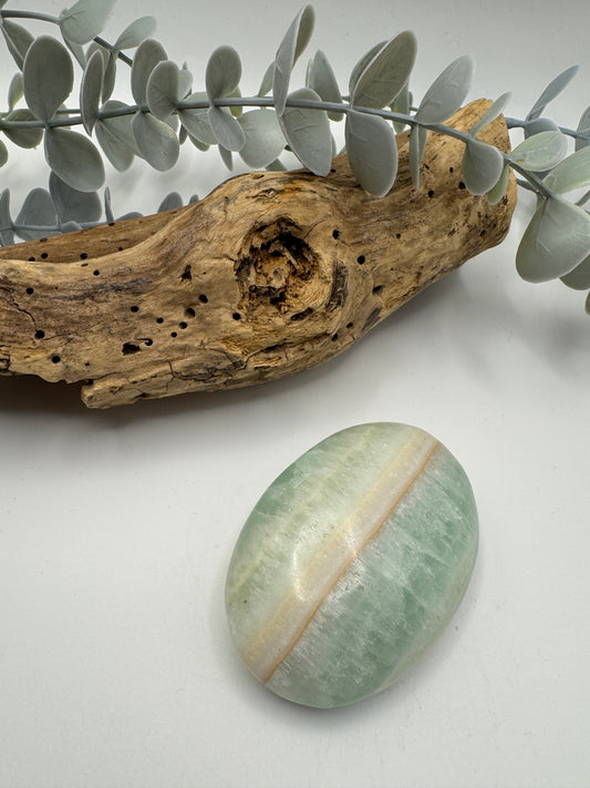 Pistachio Calcite Palm Stone