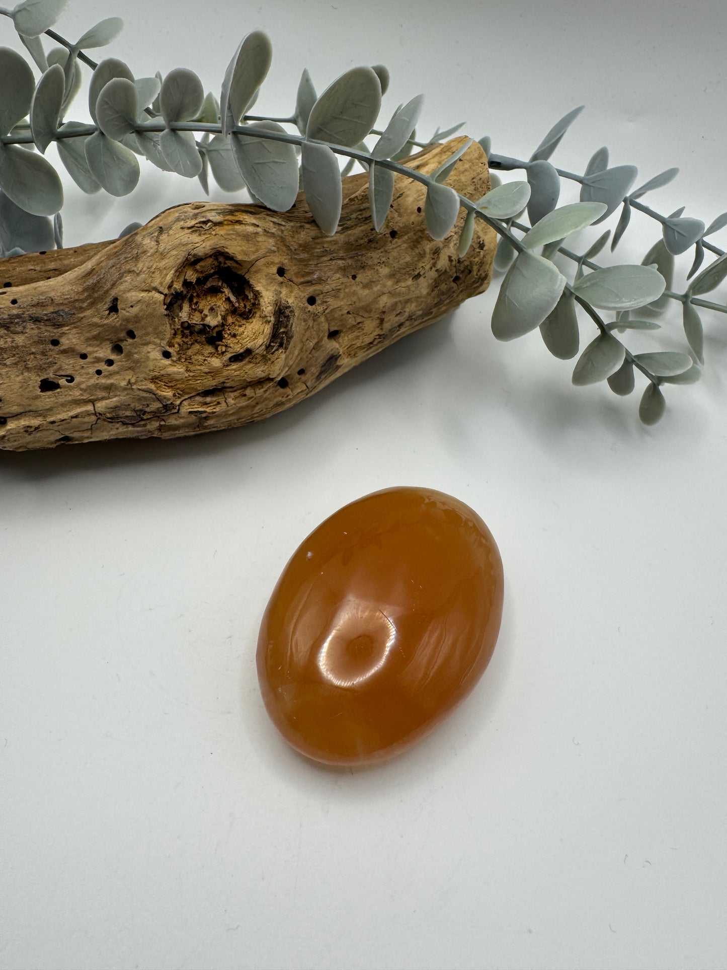 Honey Calcite Palm Stone