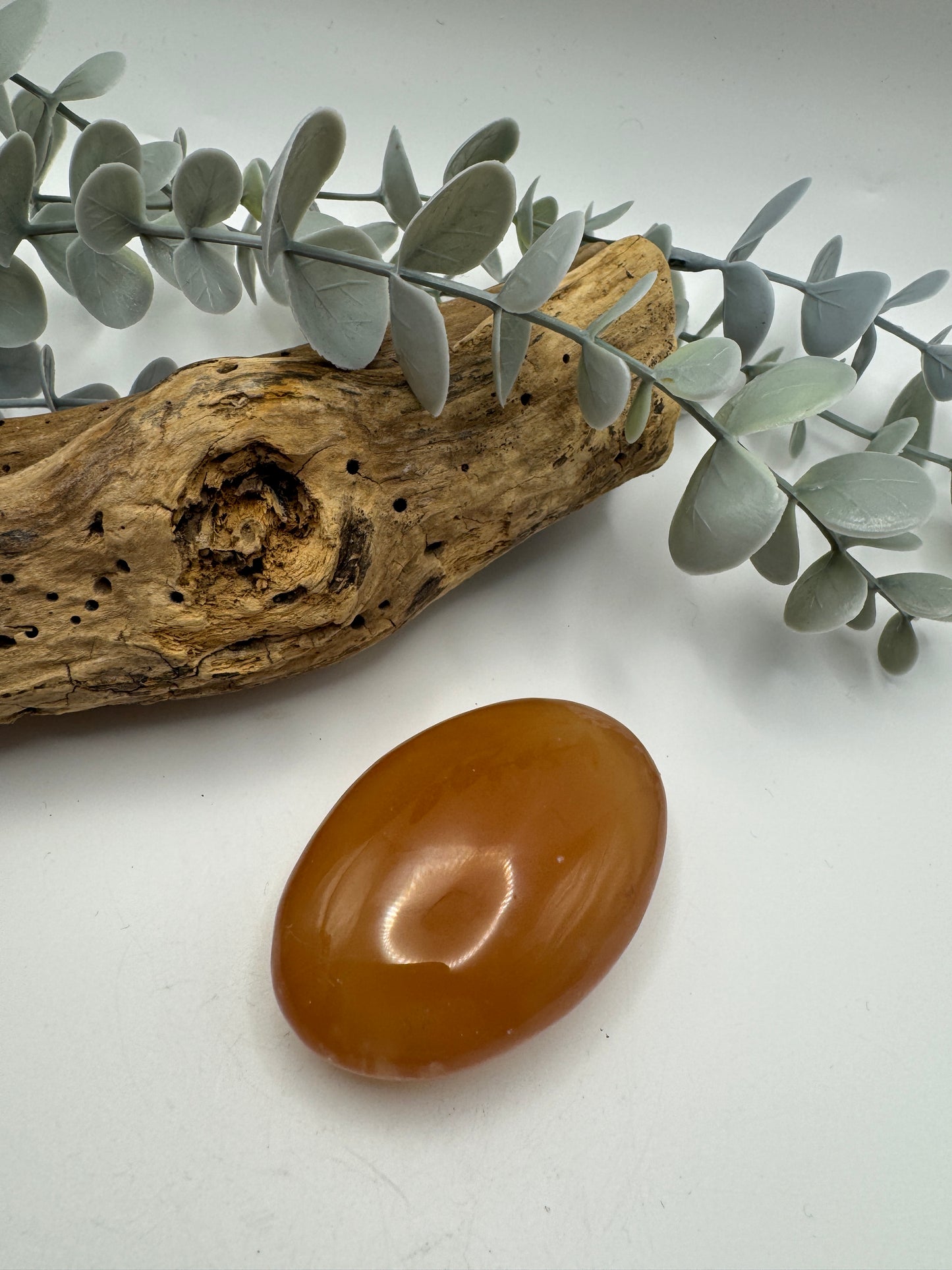 Honey Calcite Palm Stone