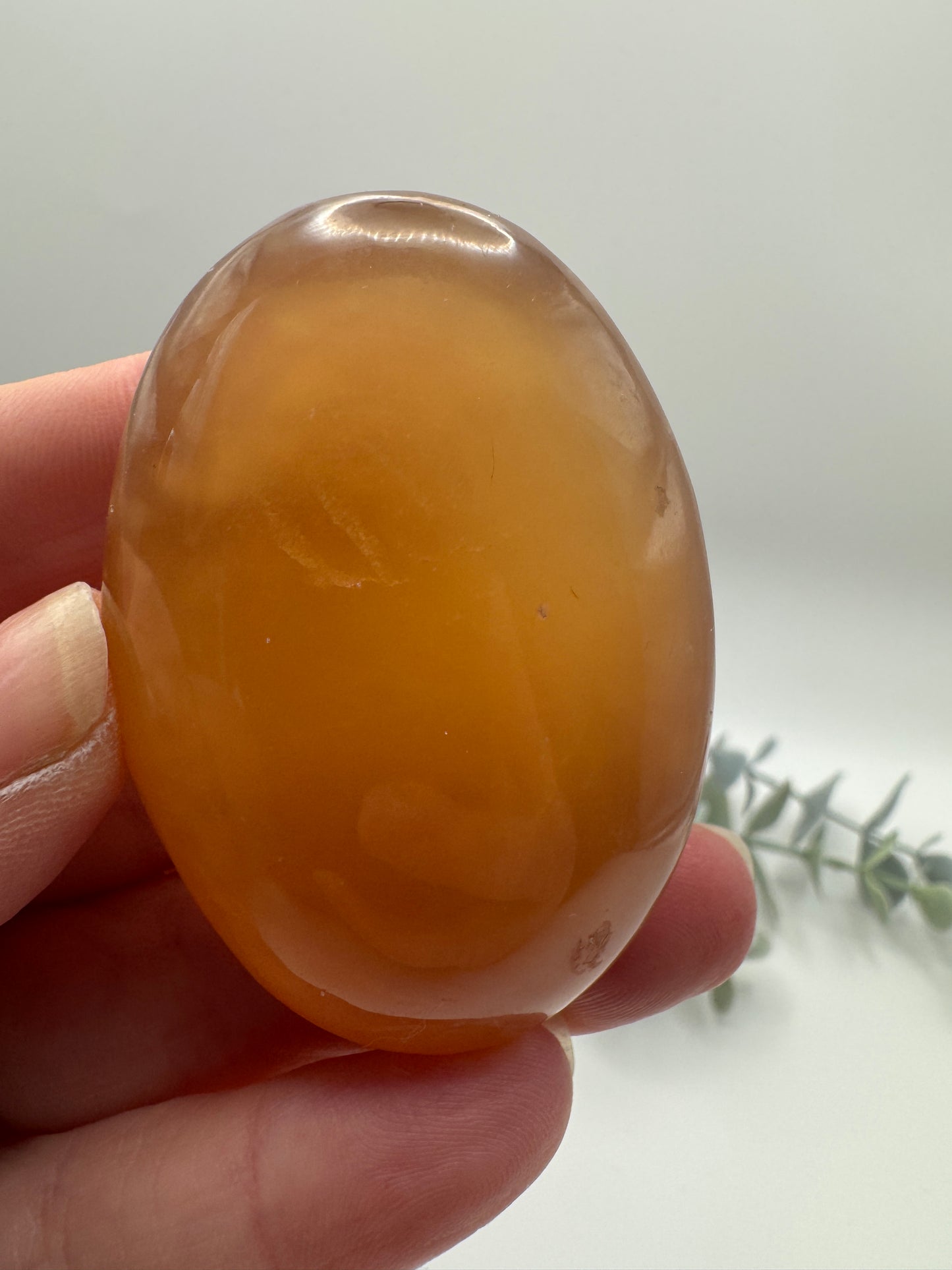Honey Calcite Palm Stone