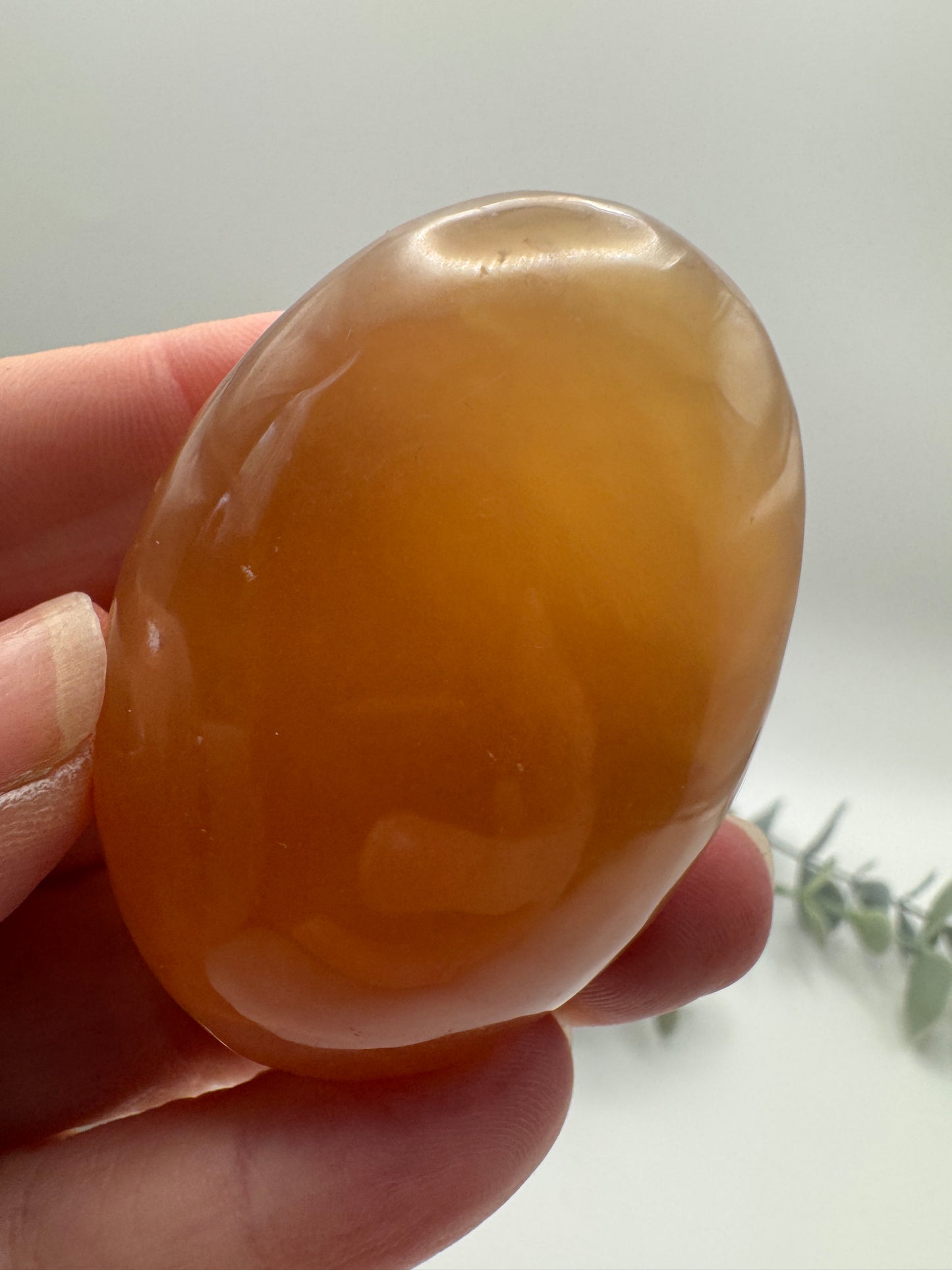 Honey Calcite Palm Stone