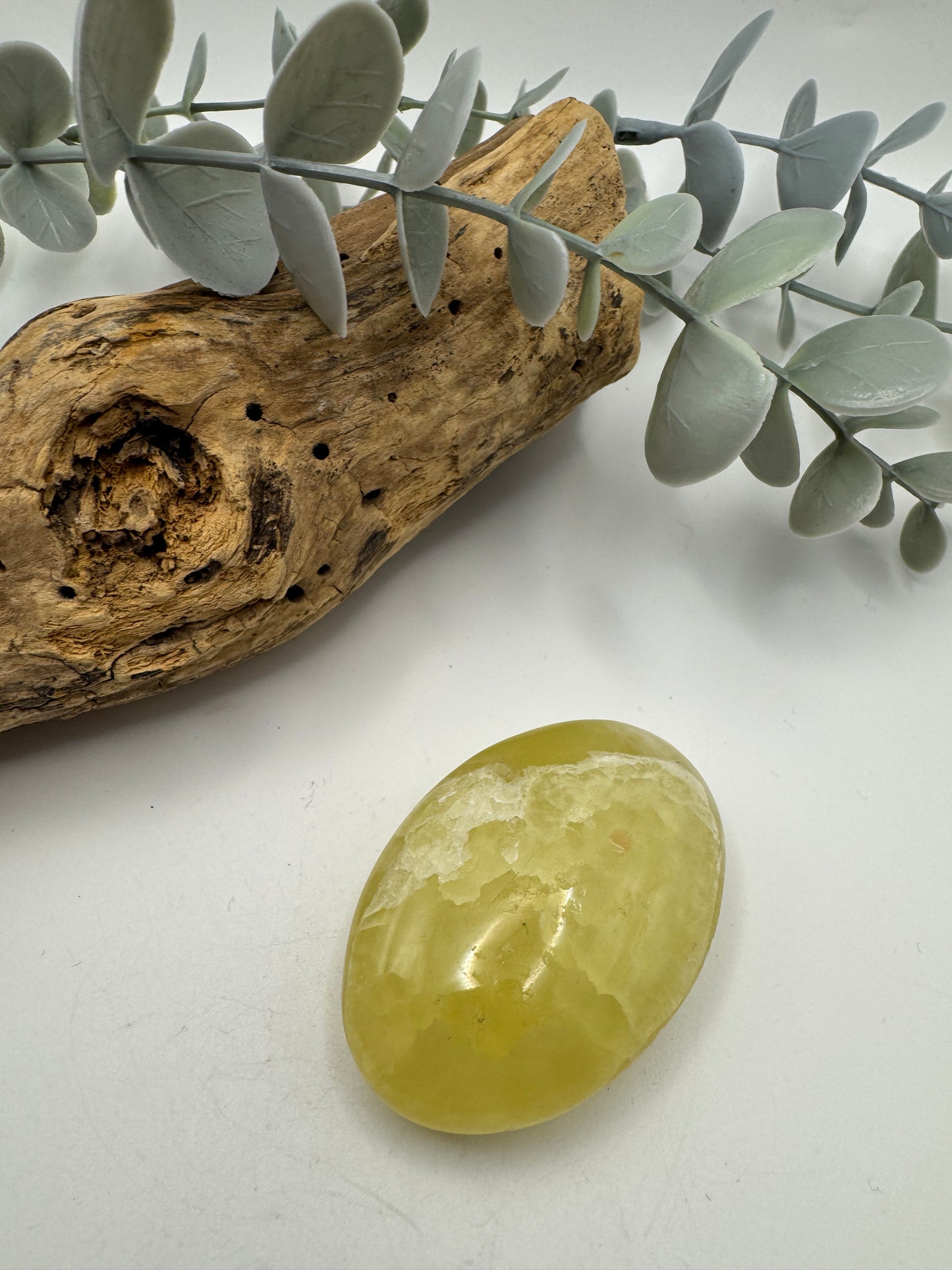 Lemon Calcite Palm Stone