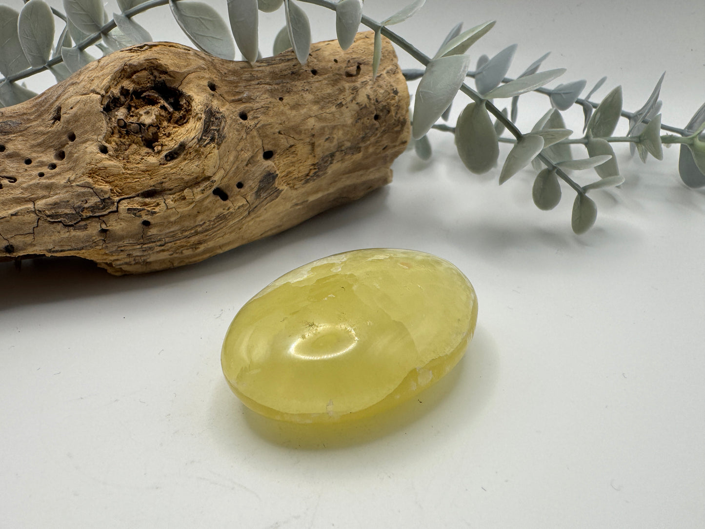 Lemon Calcite Palm Stone