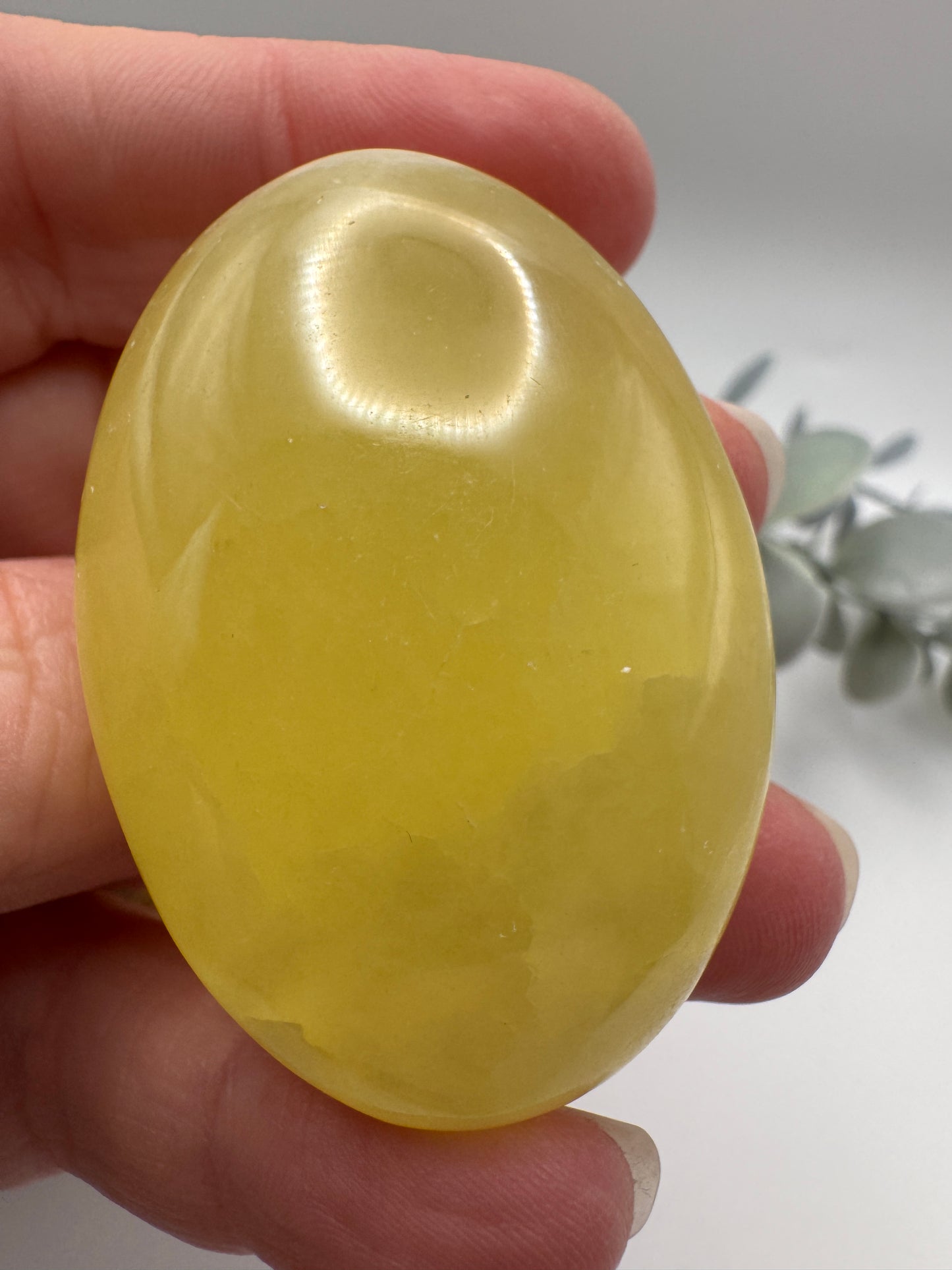 Lemon Calcite Palm Stone