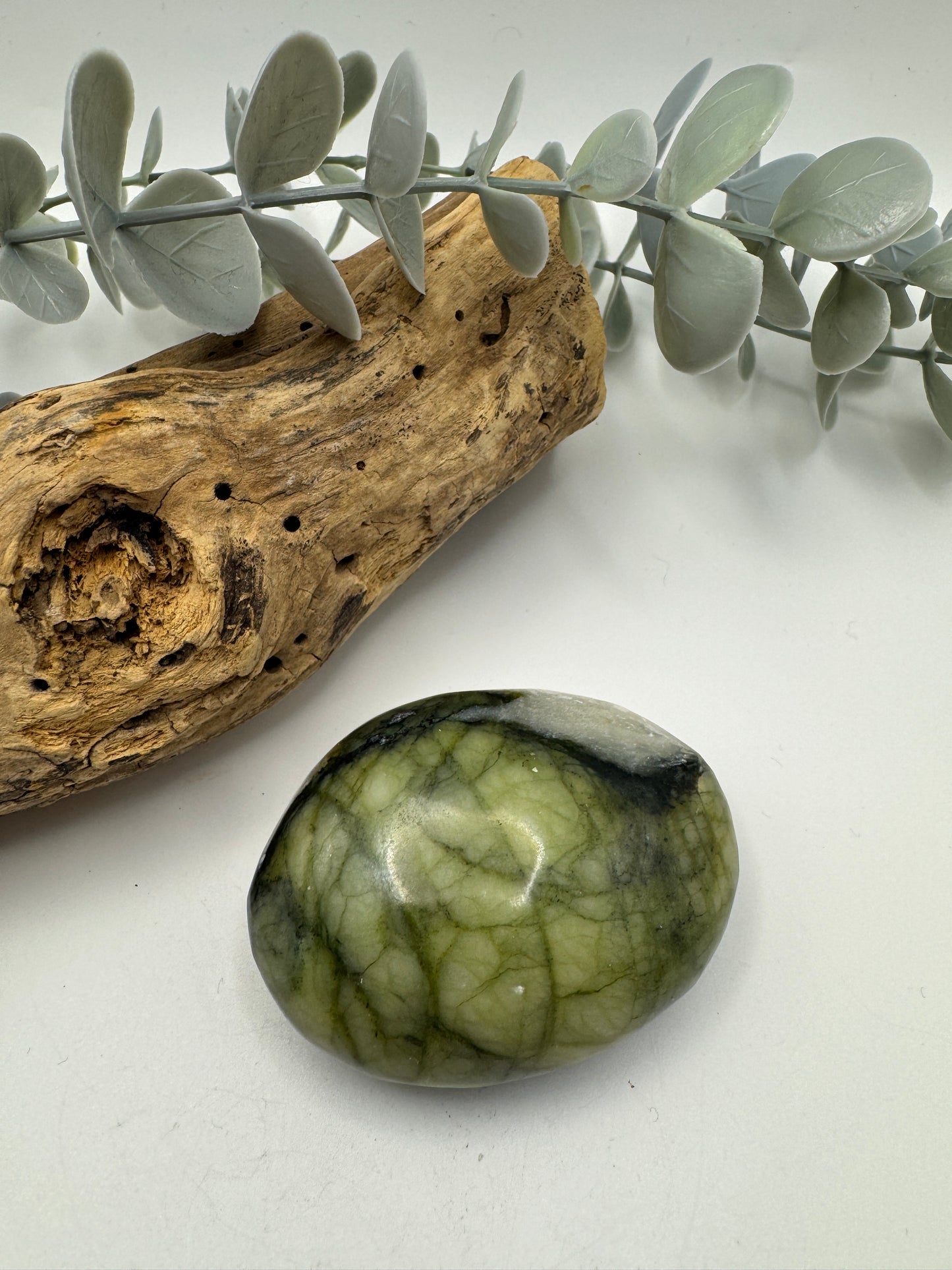 Rutile Serpentine Palm Stone