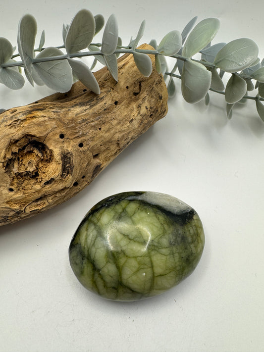 Rutile Serpentine Palm Stone
