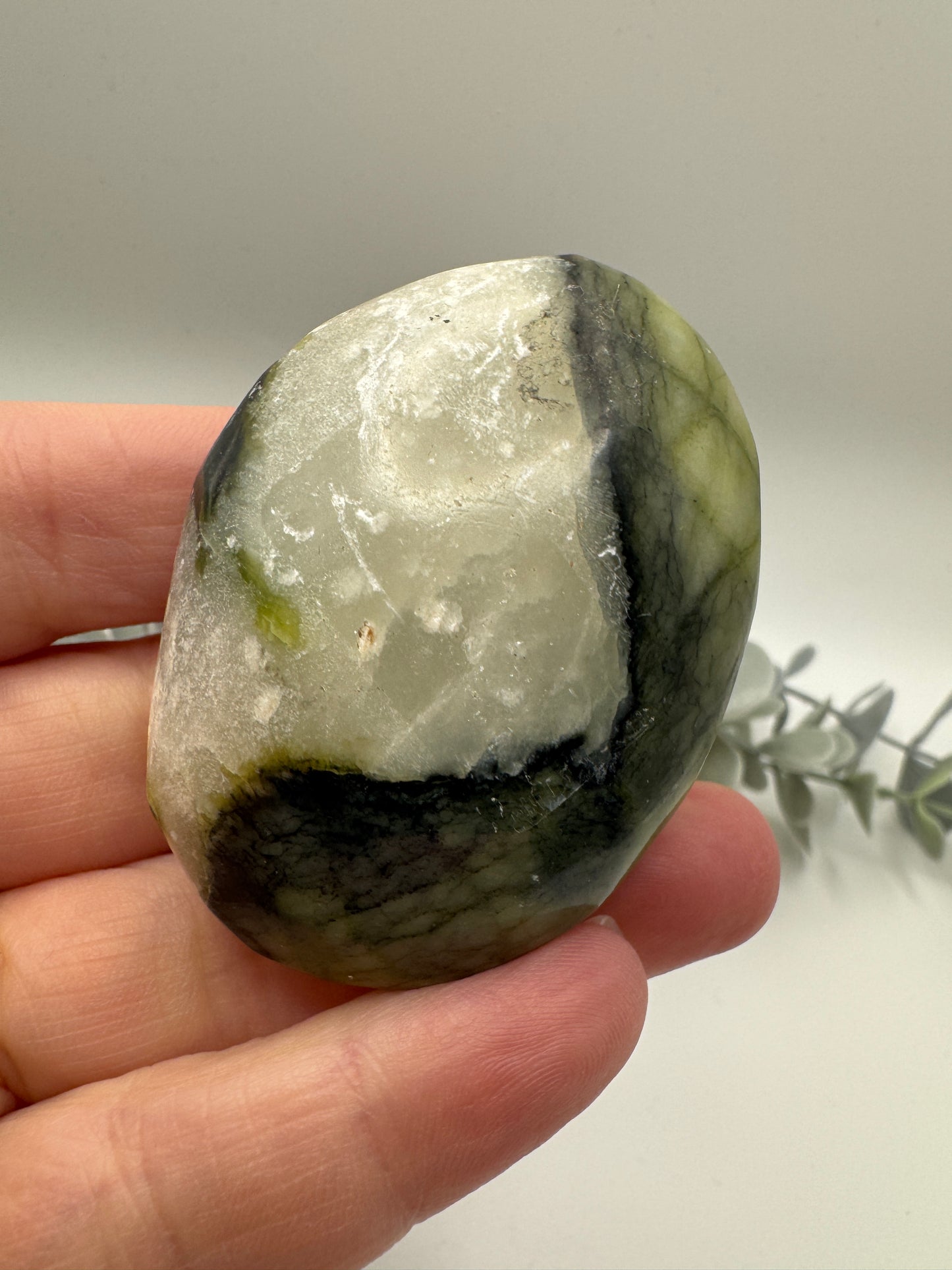 Rutile Serpentine Palm Stone